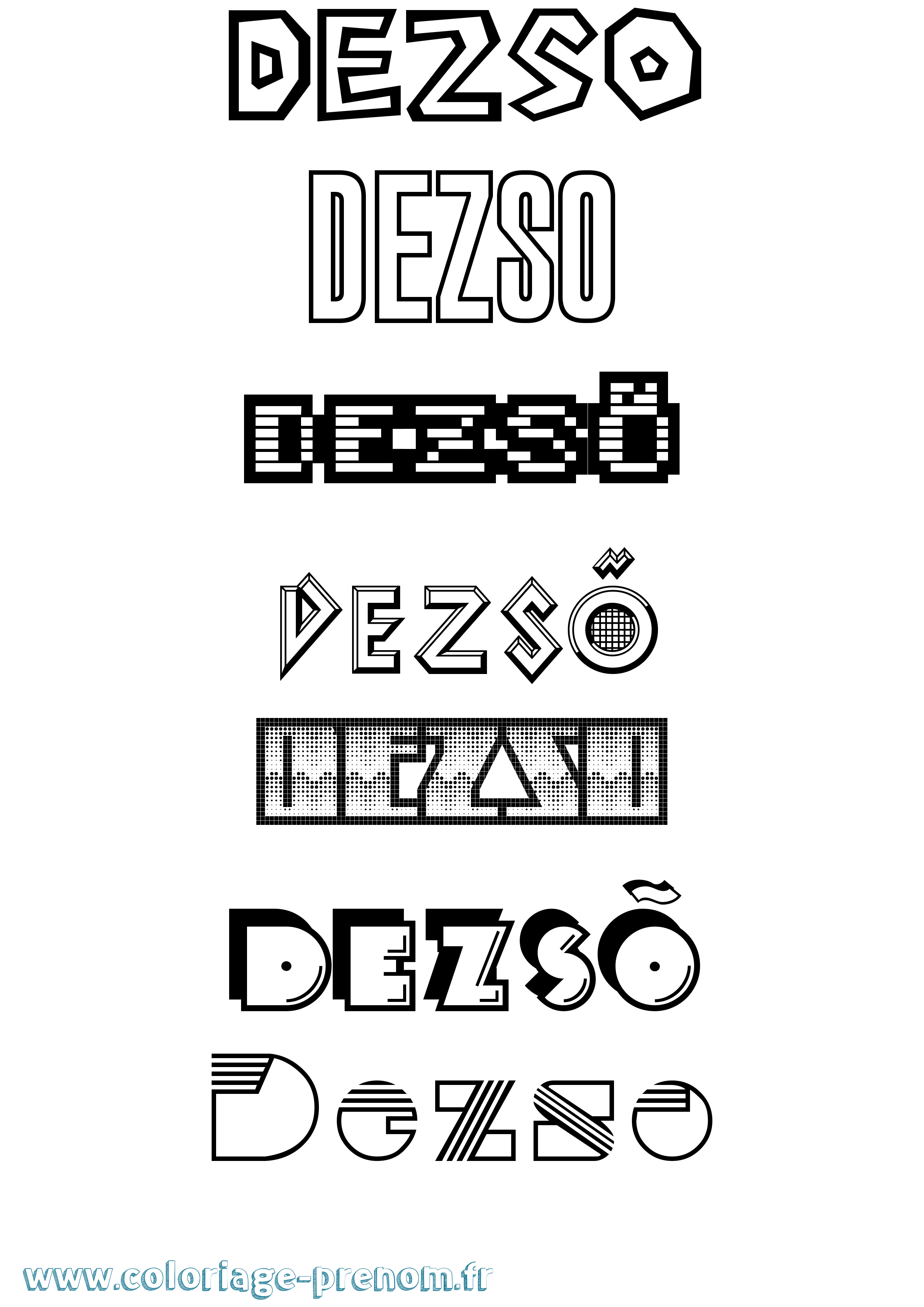 Coloriage Dezsõ Jeux Vidéos Coloriage prénom Dezsõ Jeux Vidéos