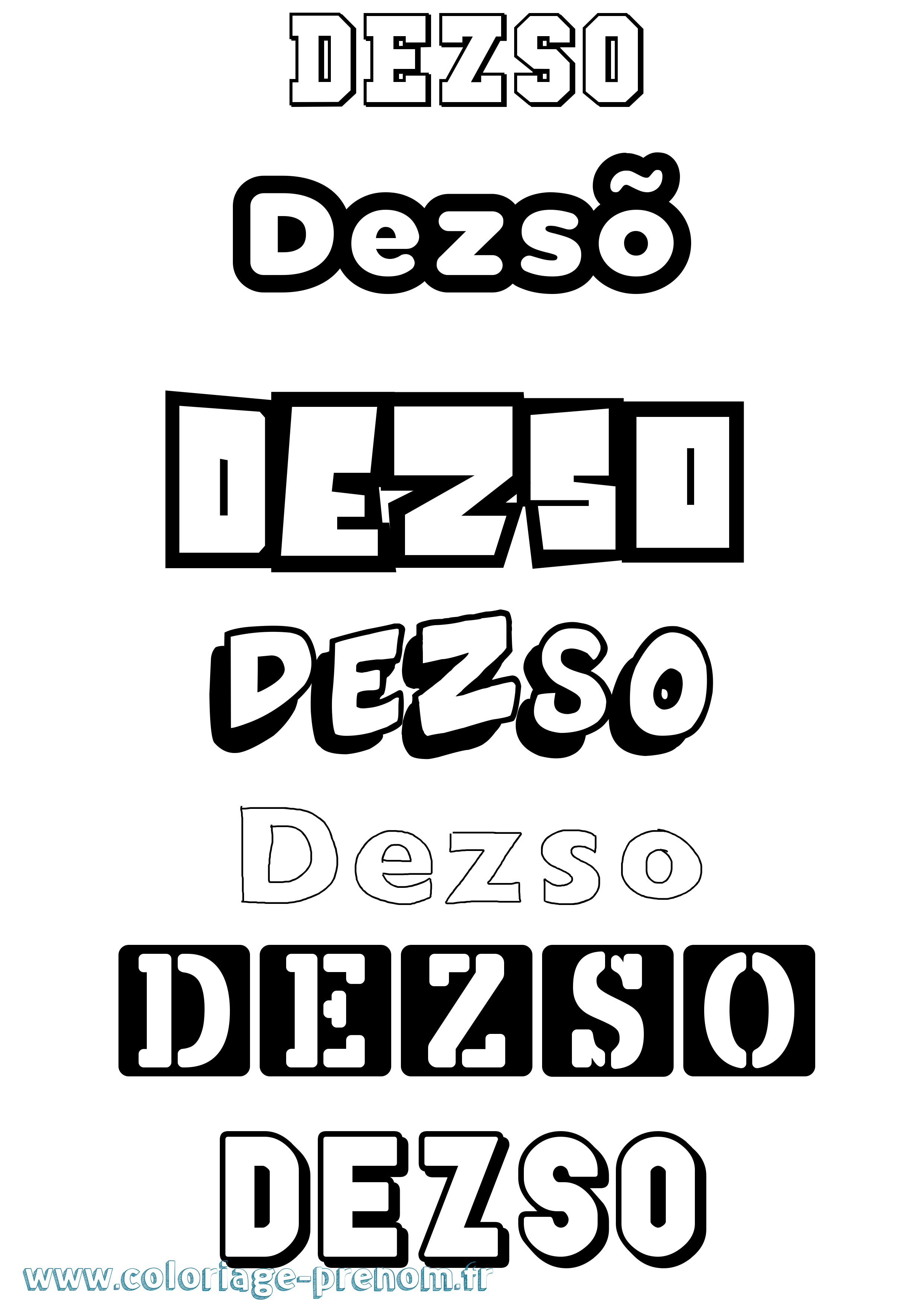 Coloriage Dezsõ Simple Coloriage prénom Dezsõ Simple
