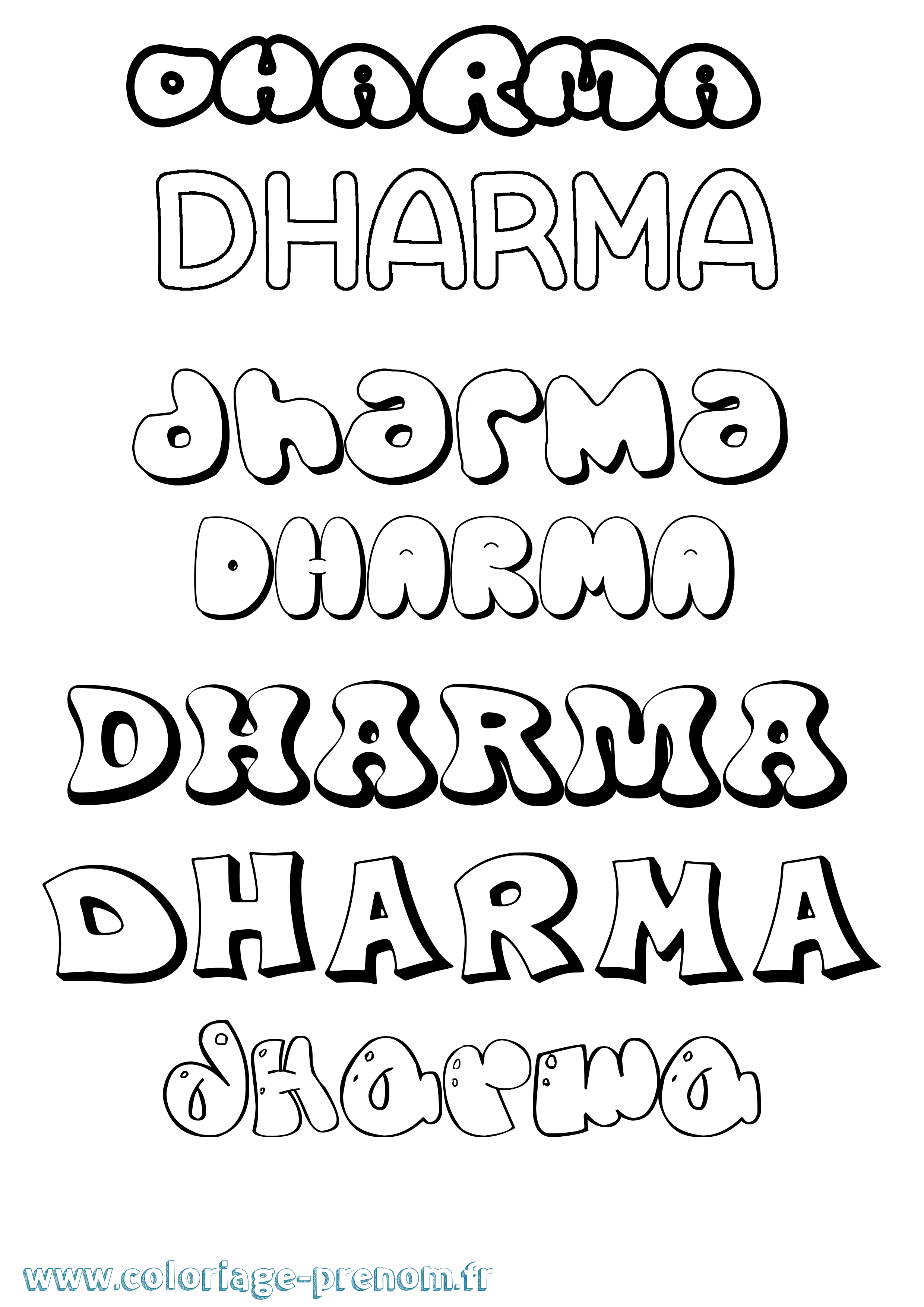 Coloriage Dharma Bubble Coloriage prénom Dharma Bubble
