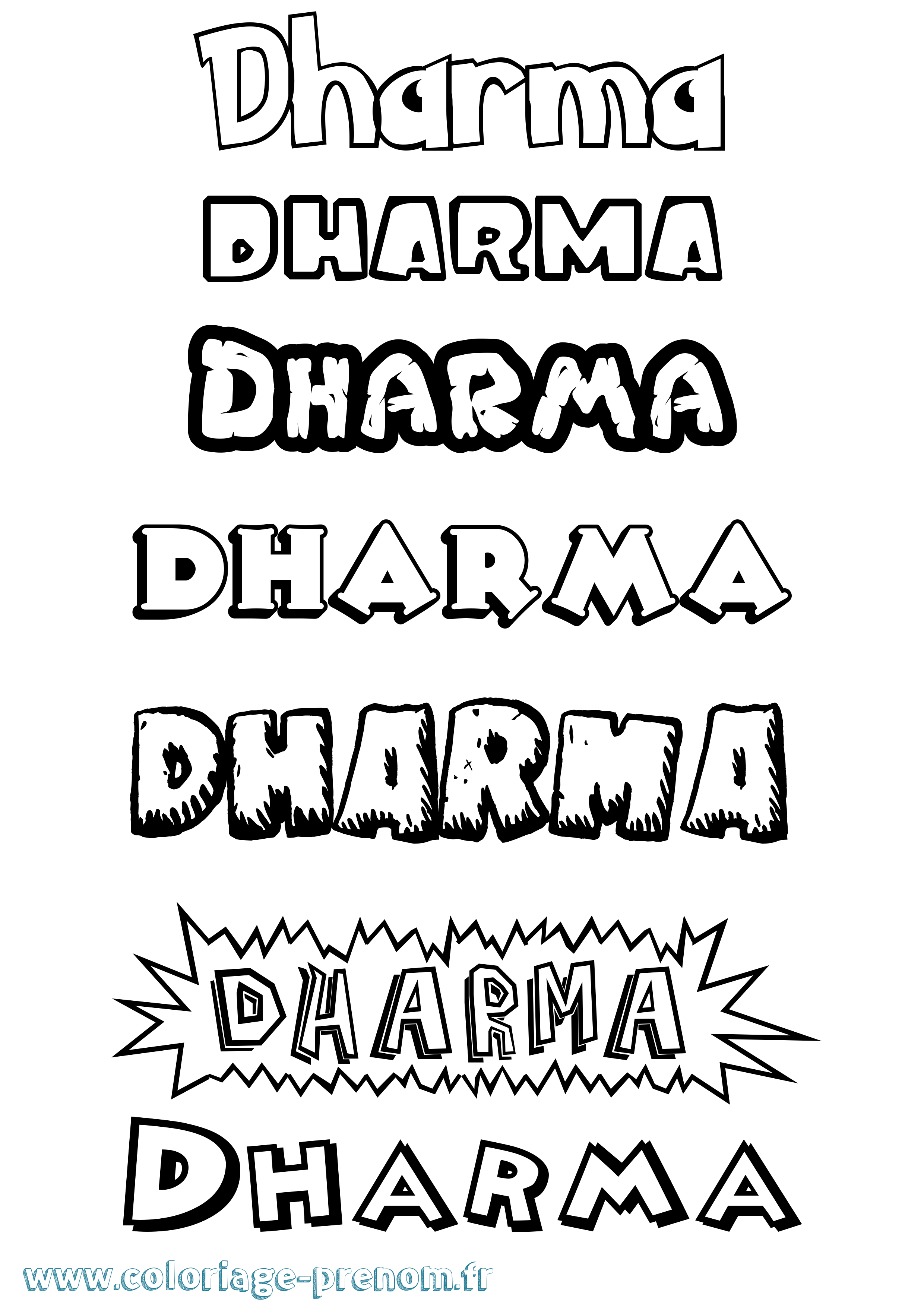 Coloriage Dharma Dessin Animé Coloriage prénom Dharma Dessin Animé