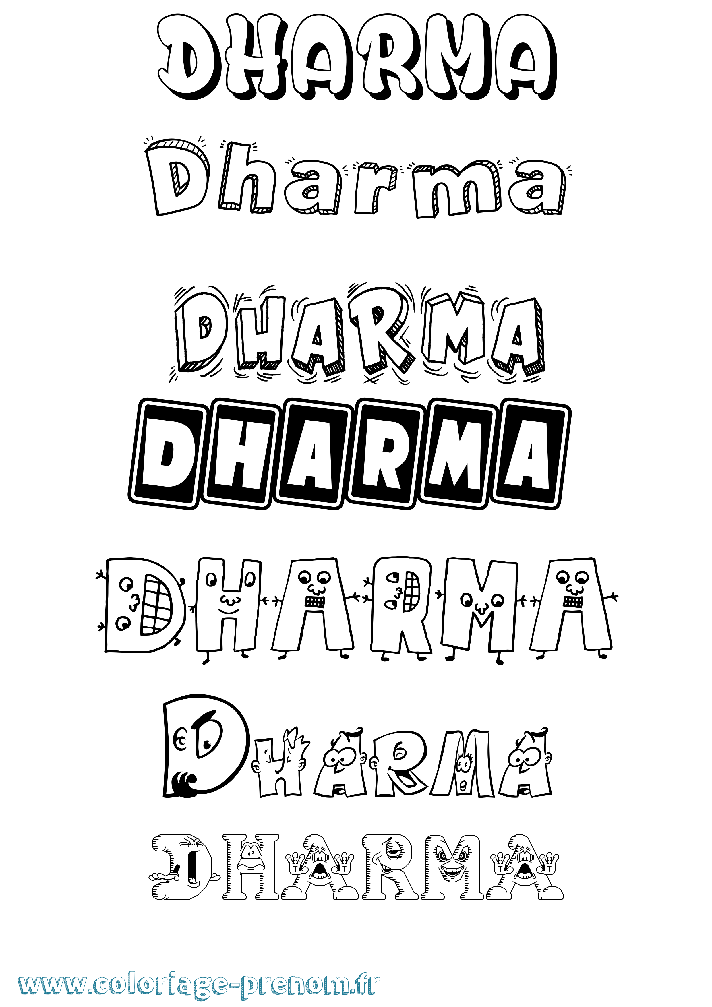 Coloriage Dharma Fun Coloriage prénom Dharma Fun