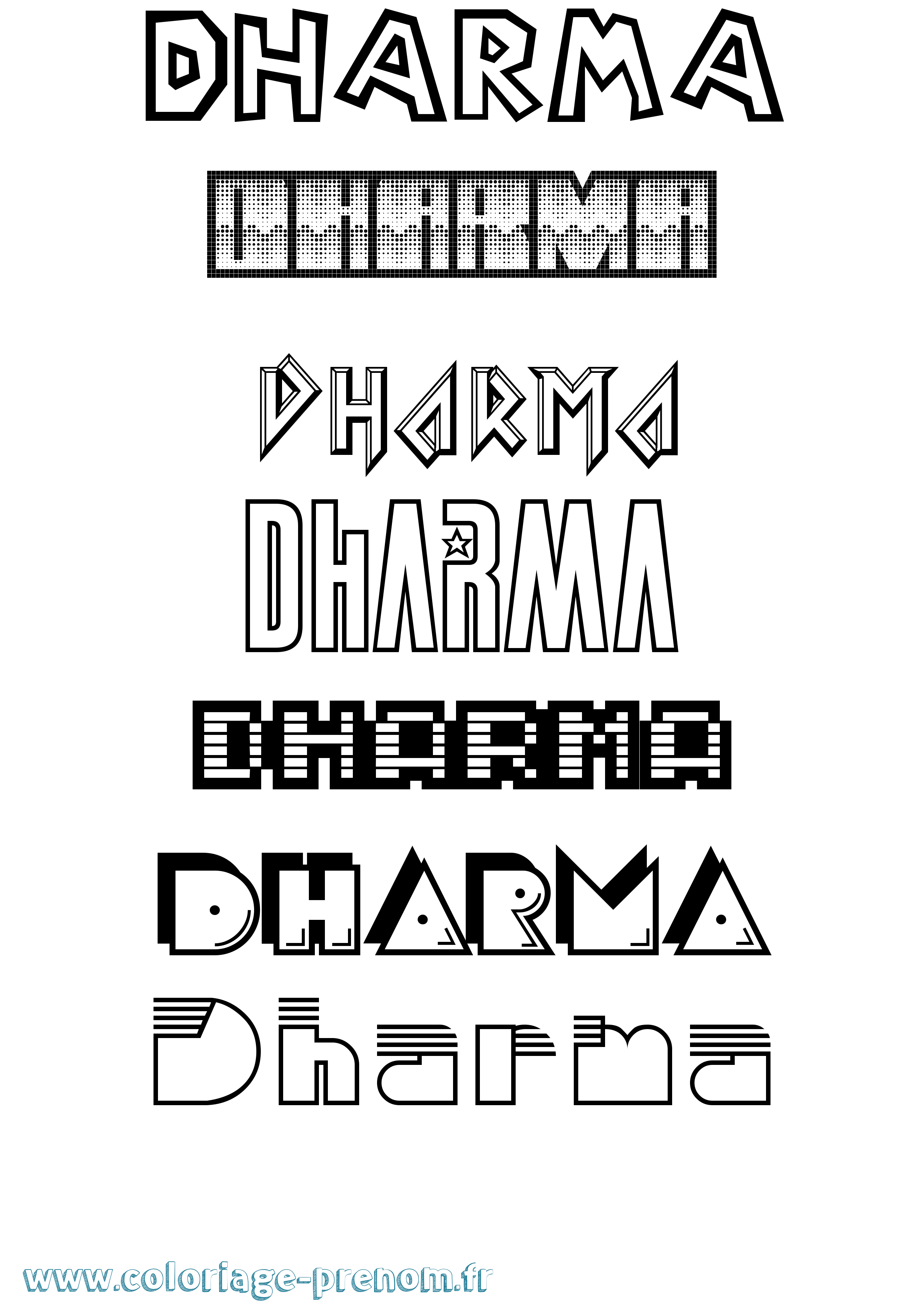 Coloriage Dharma Jeux Vidéos Coloriage prénom Dharma Jeux Vidéos