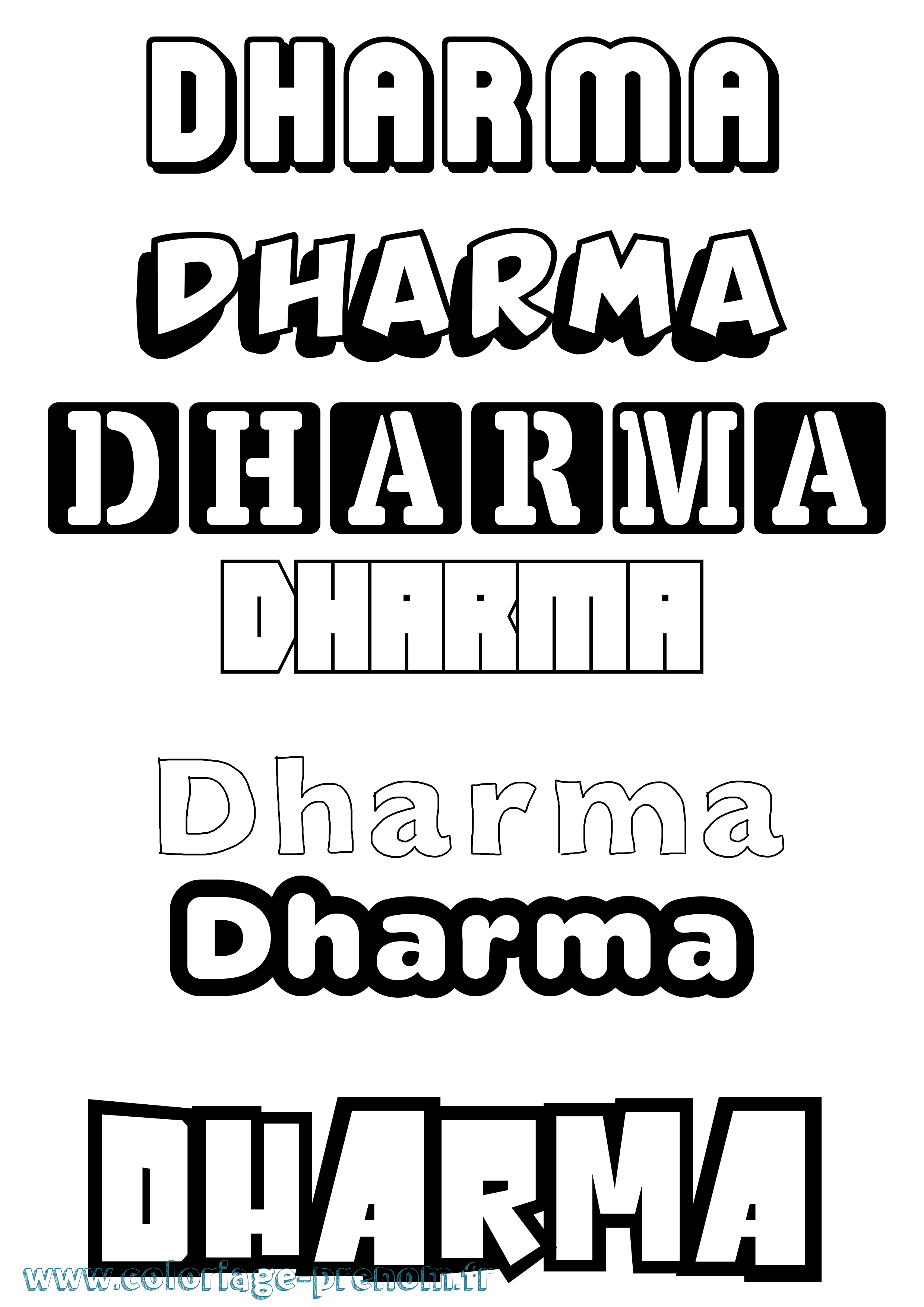 Coloriage Dharma Simple Coloriage prénom Dharma Simple