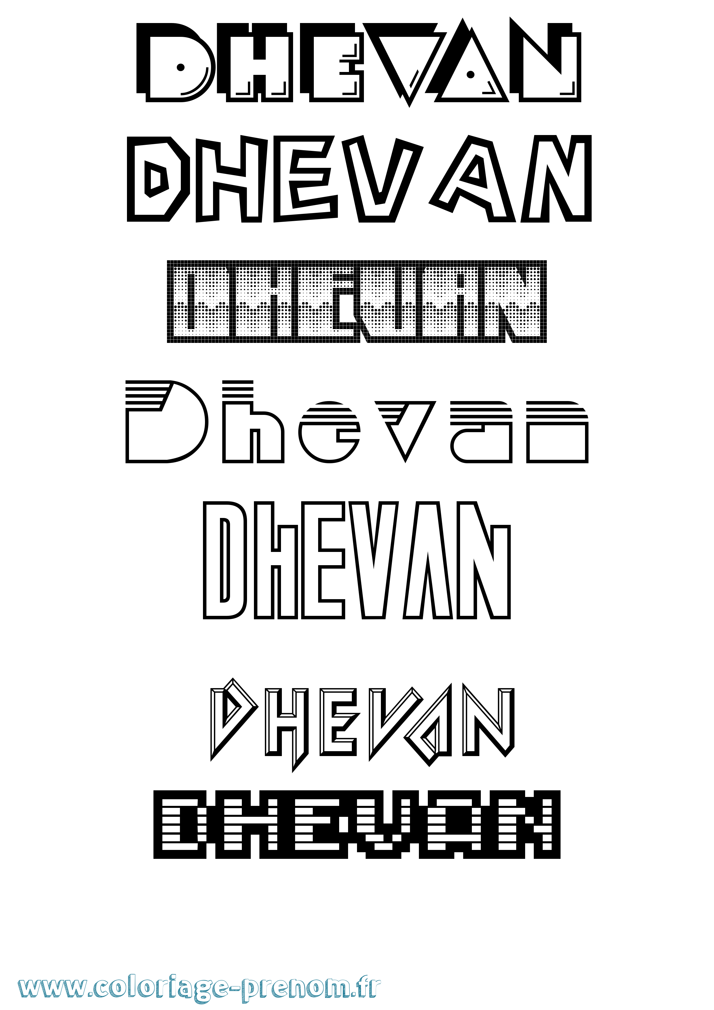 Coloriage Dhevan Jeux Vidéos Coloriage prénom Dhevan Jeux Vidéos