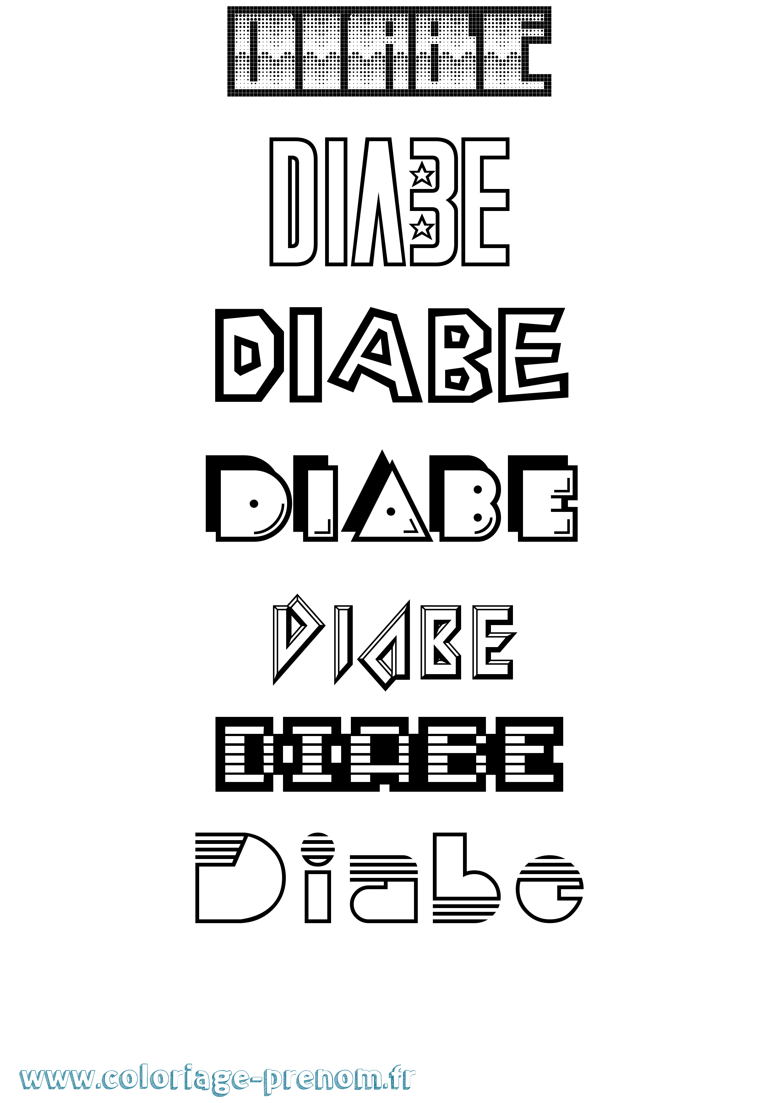 Coloriage Diabe Jeux Vidéos Coloriage prénom Diabe Jeux Vidéos