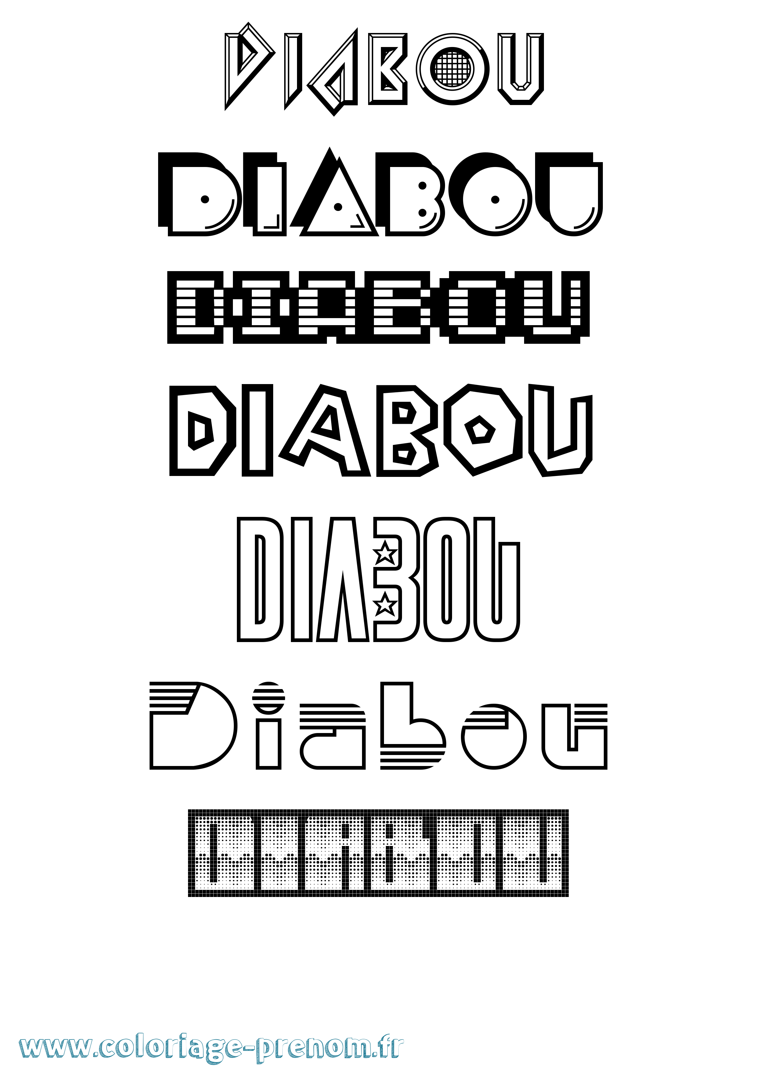 Coloriage Diabou Jeux Vidéos Coloriage prénom Diabou Jeux Vidéos
