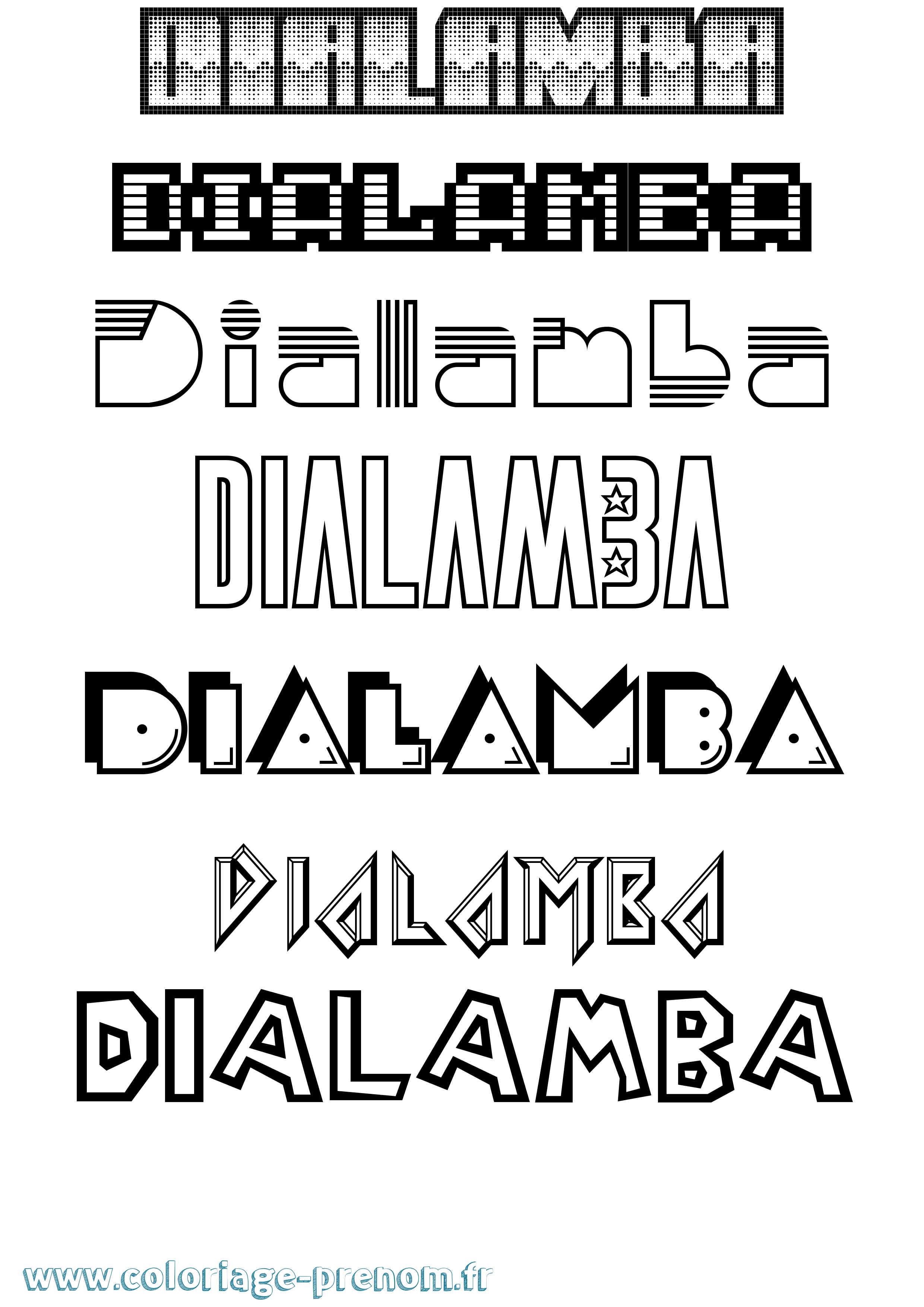 Coloriage Dialamba Jeux Vidéos Coloriage prénom Dialamba Jeux Vidéos
