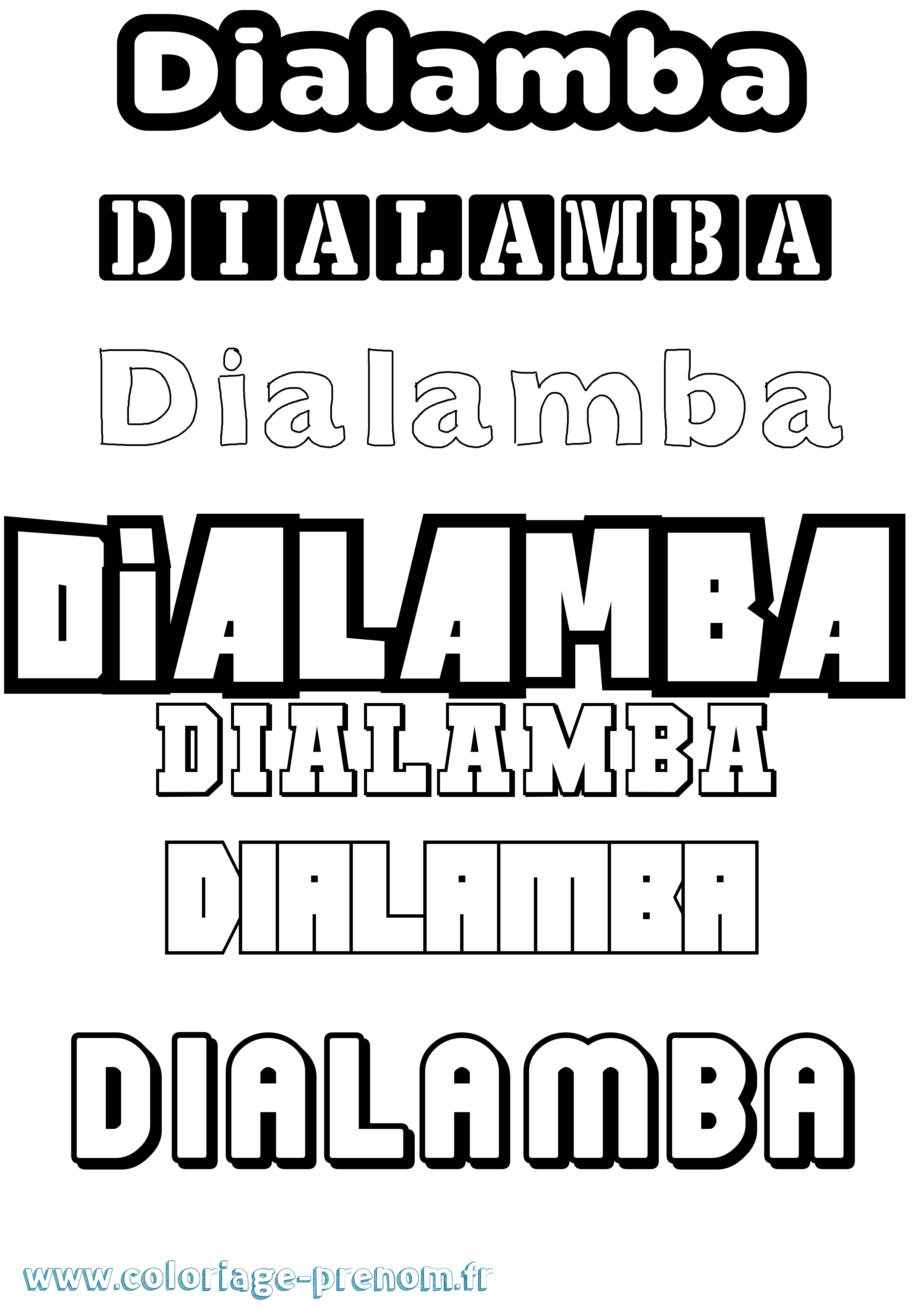 Coloriage Dialamba Simple Coloriage prénom Dialamba Simple