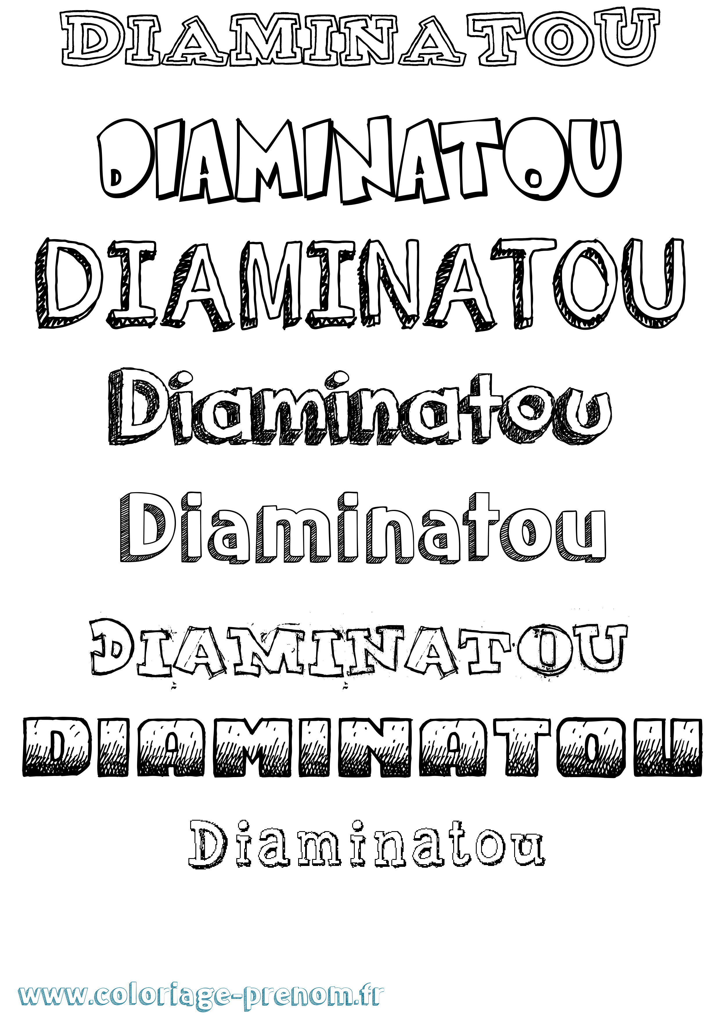 Coloriage Diaminatou Dessiné Coloriage prénom Diaminatou Dessiné