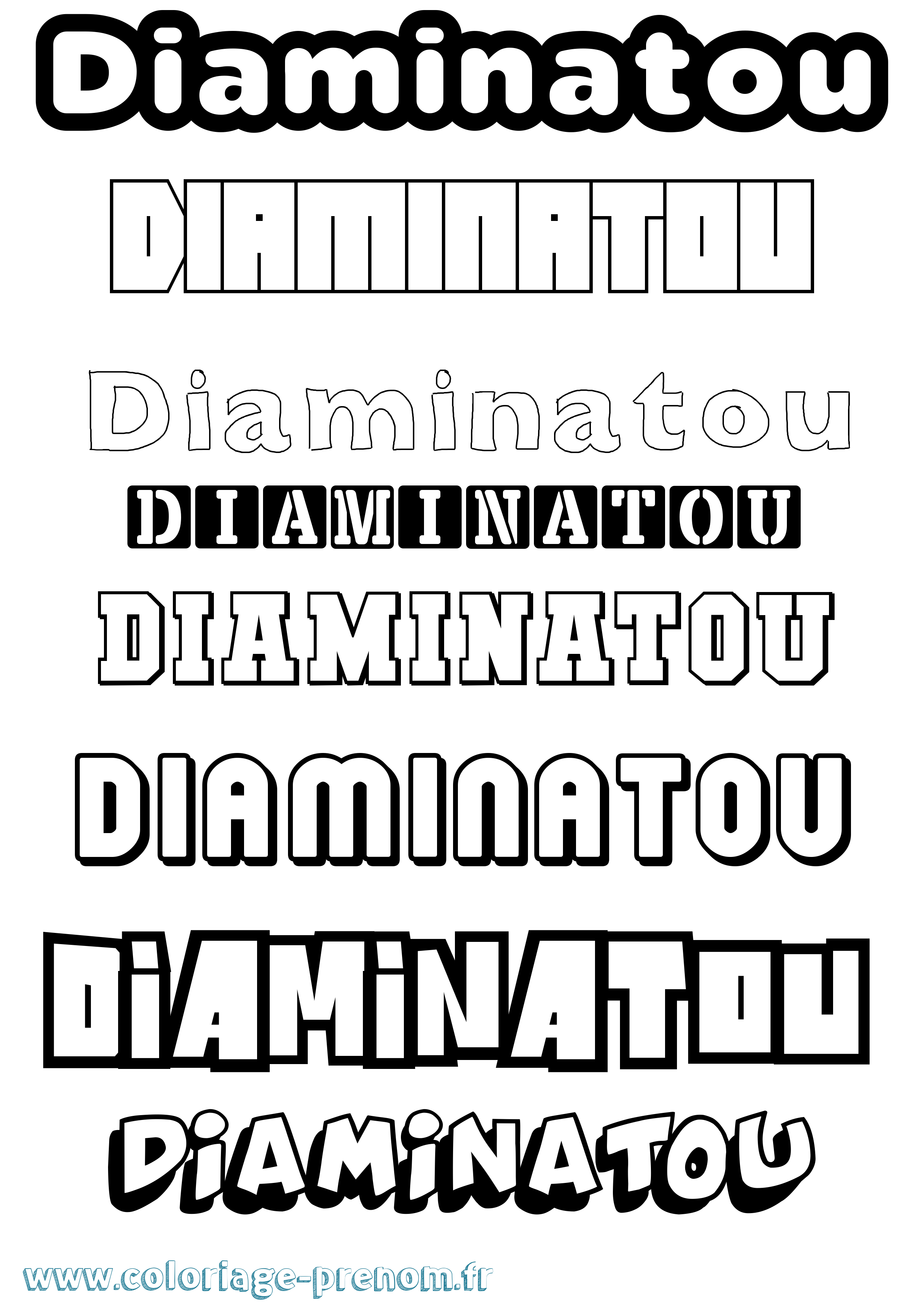 Coloriage Diaminatou Simple Coloriage prénom Diaminatou Simple
