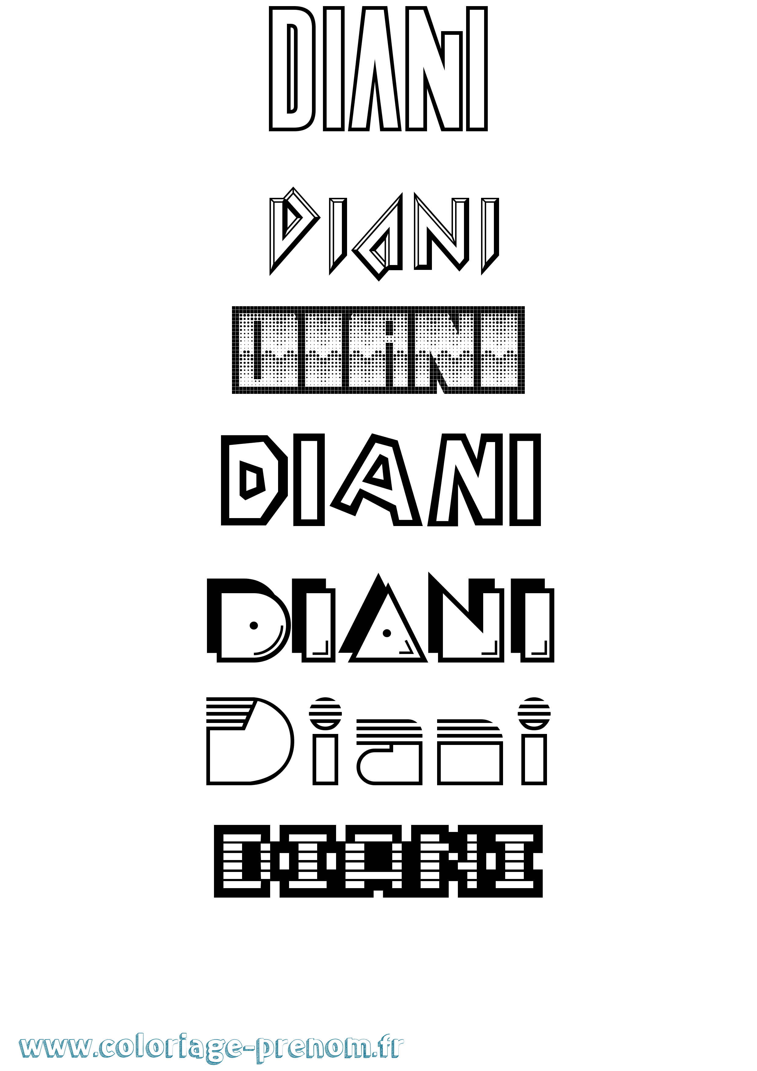 Coloriage Diani Jeux Vidéos Coloriage prénom Diani Jeux Vidéos
