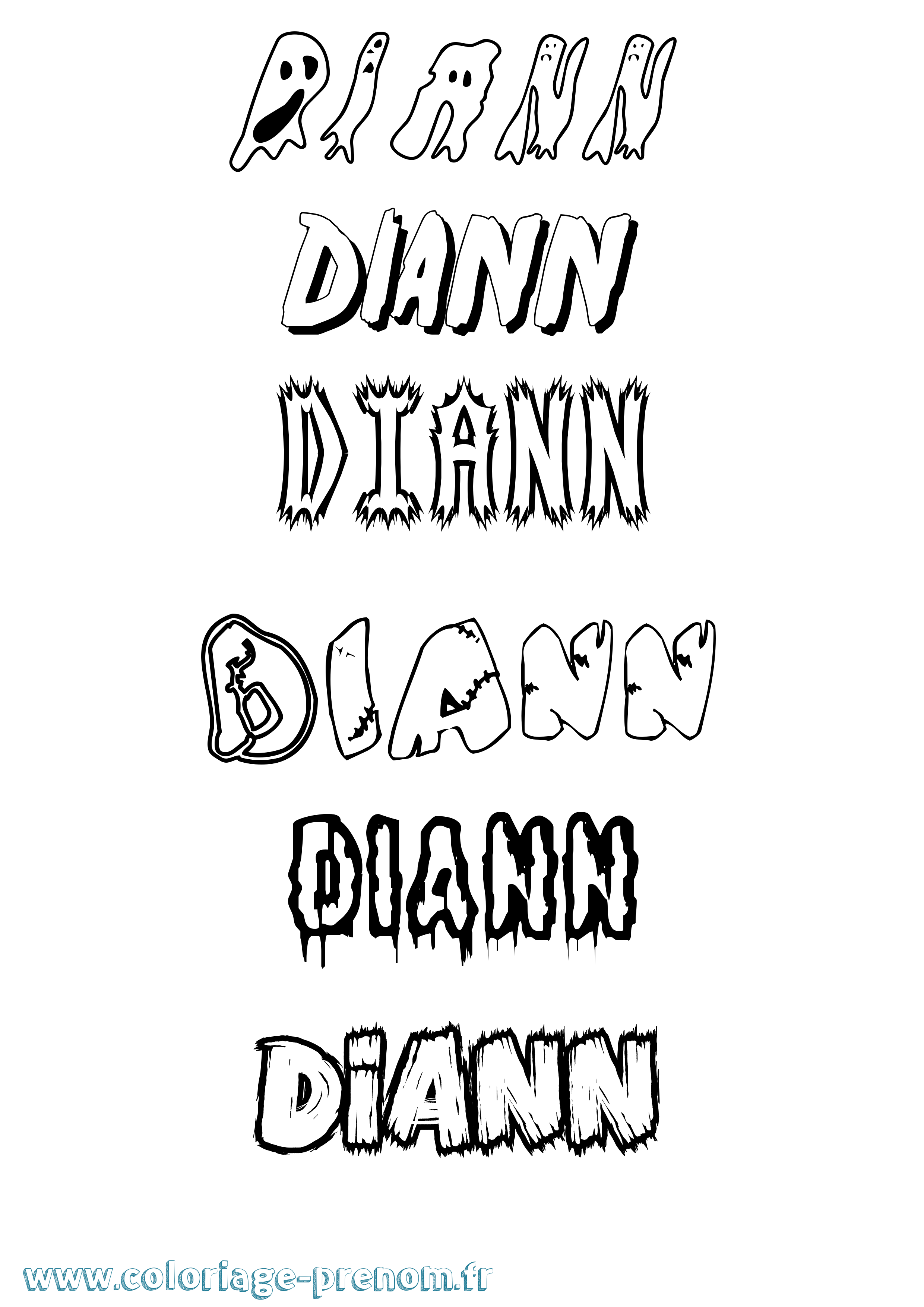 Coloriage Diann Frisson Coloriage prénom Diann Frisson