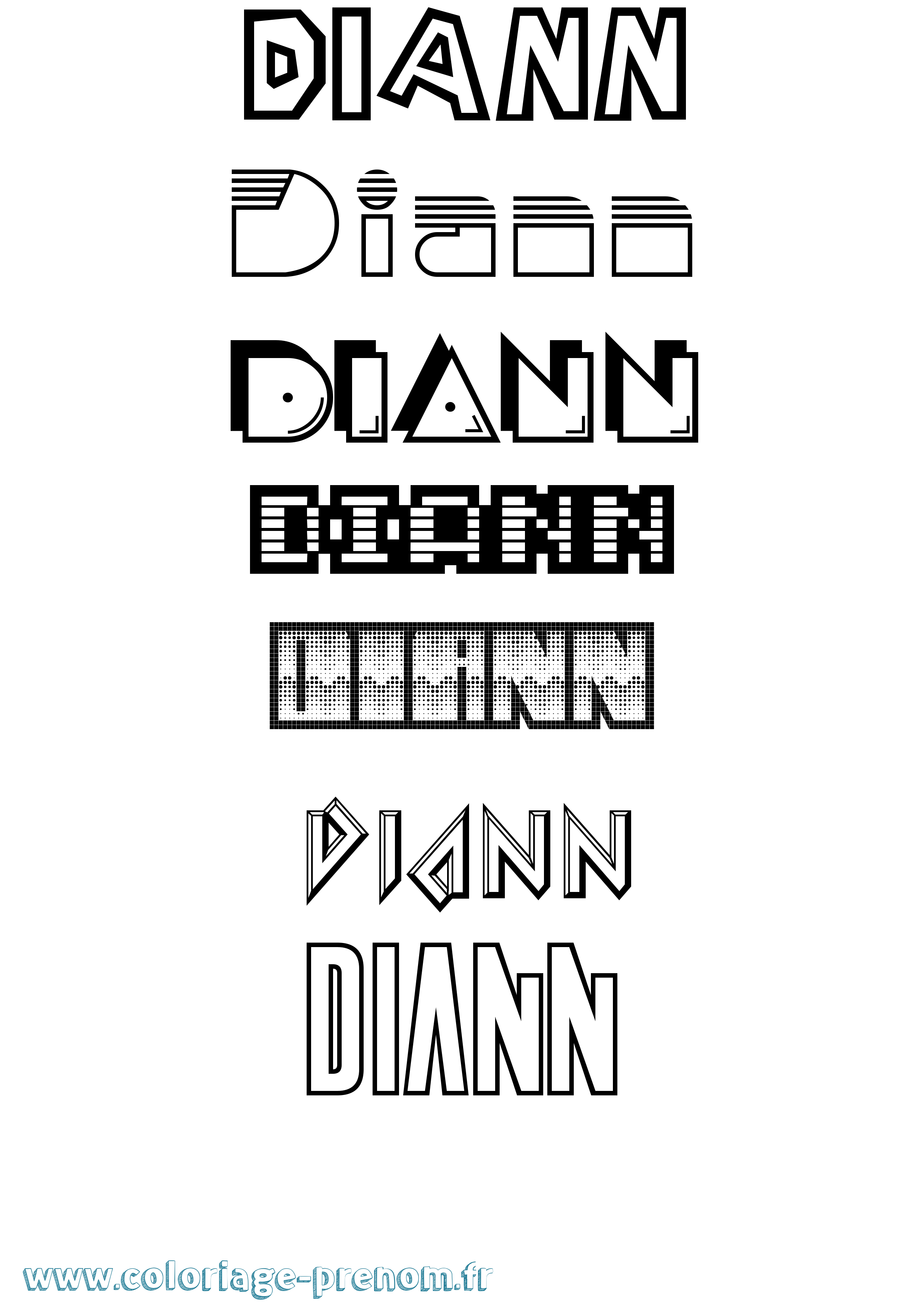 Coloriage Diann Jeux Vidéos Coloriage prénom Diann Jeux Vidéos