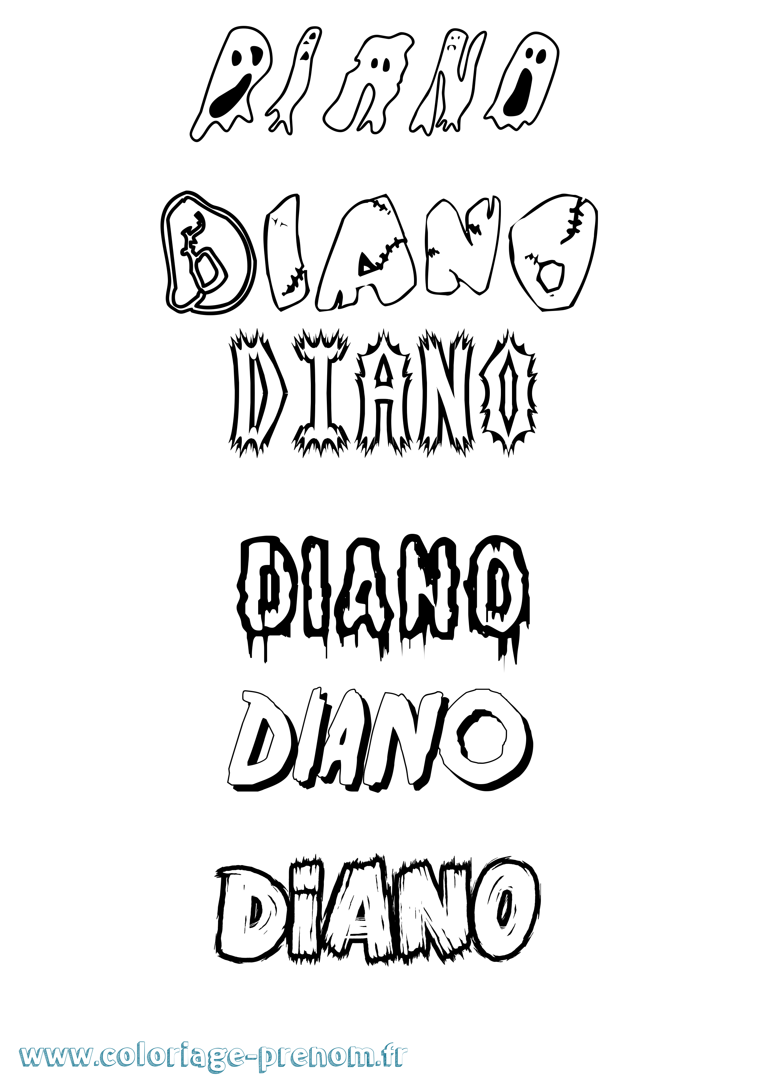 Coloriage Diano Frisson Coloriage prénom Diano Frisson