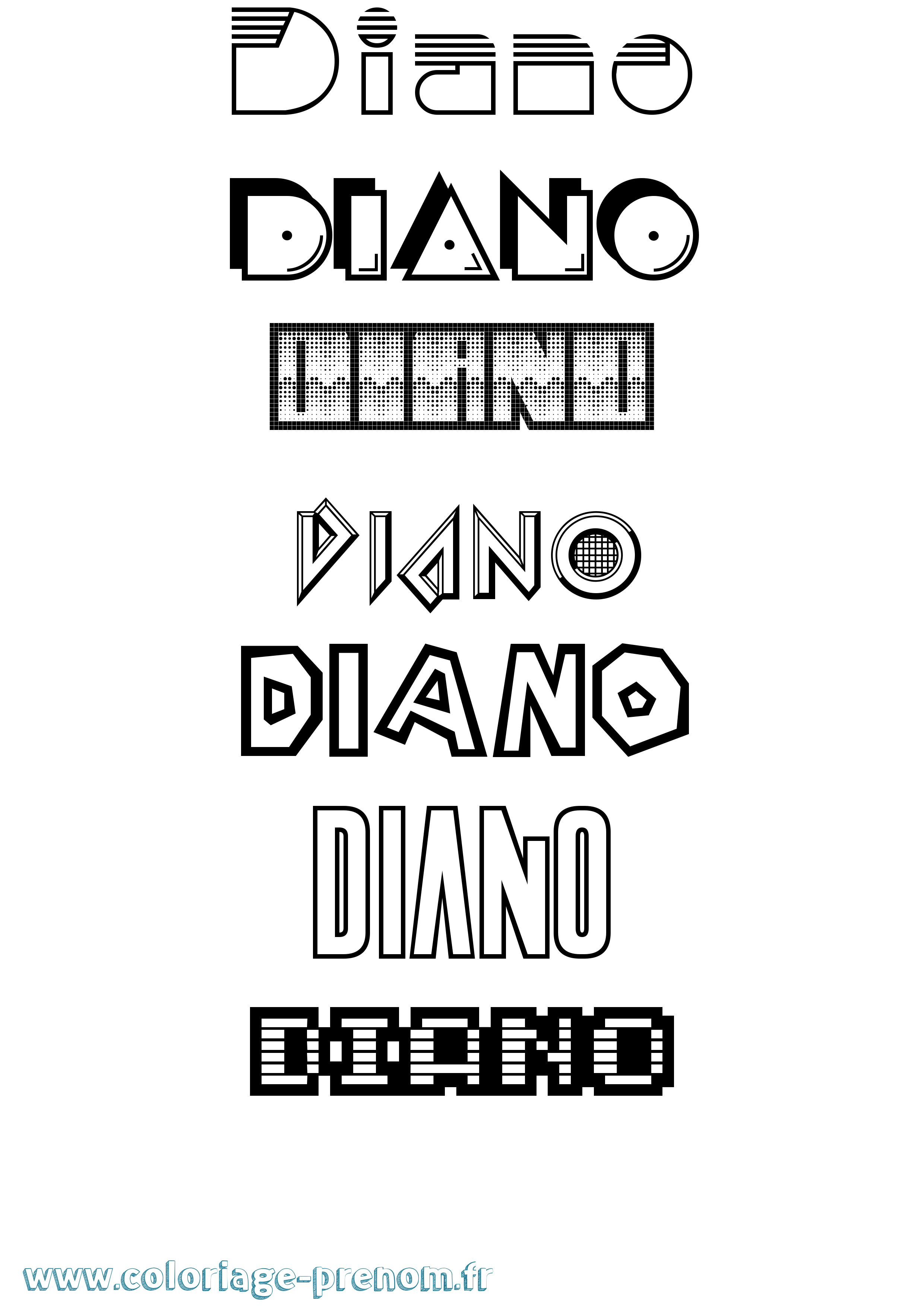 Coloriage Diano Jeux Vidéos Coloriage prénom Diano Jeux Vidéos