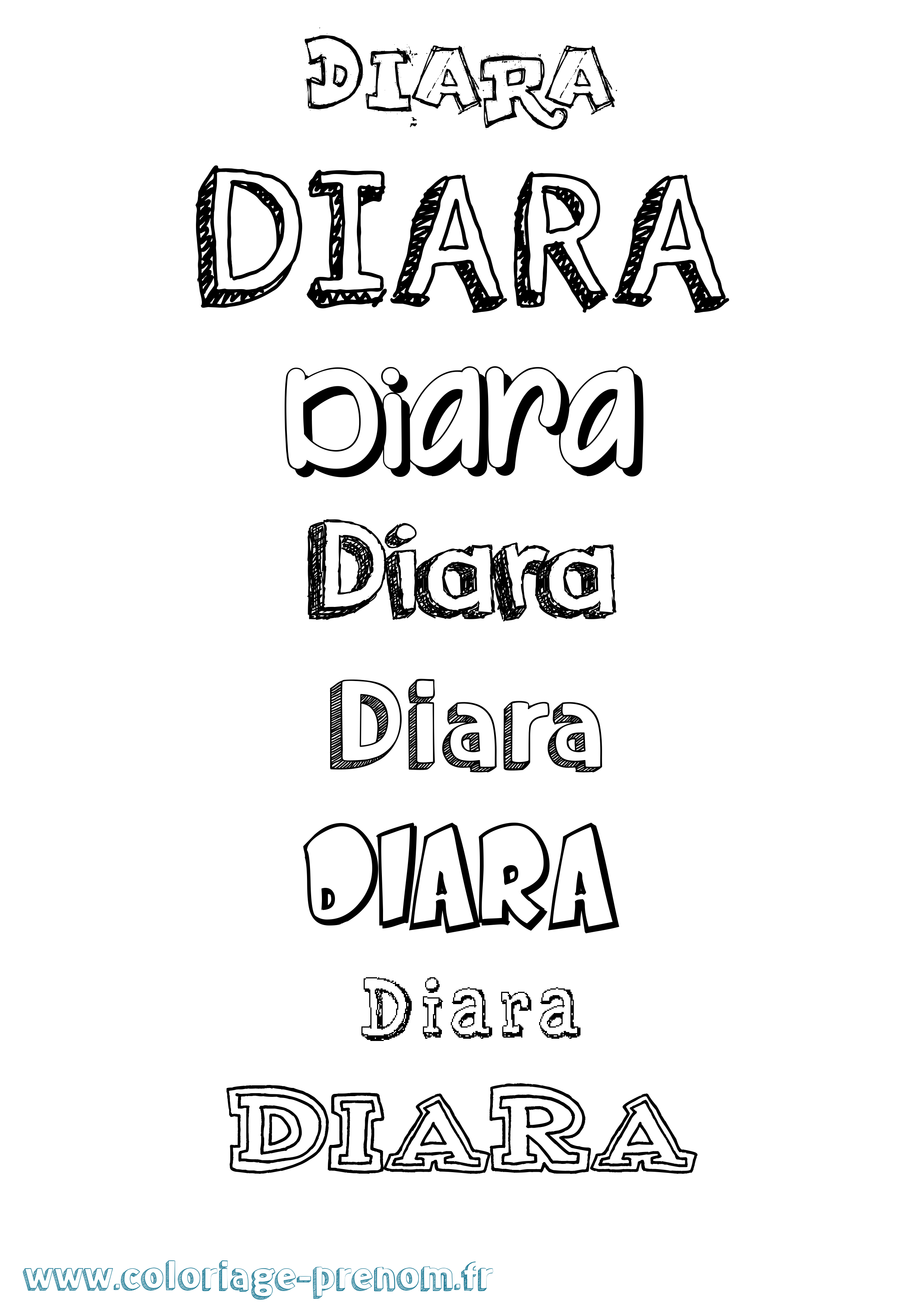 Coloriage Diara Dessiné Coloriage prénom Diara Dessiné