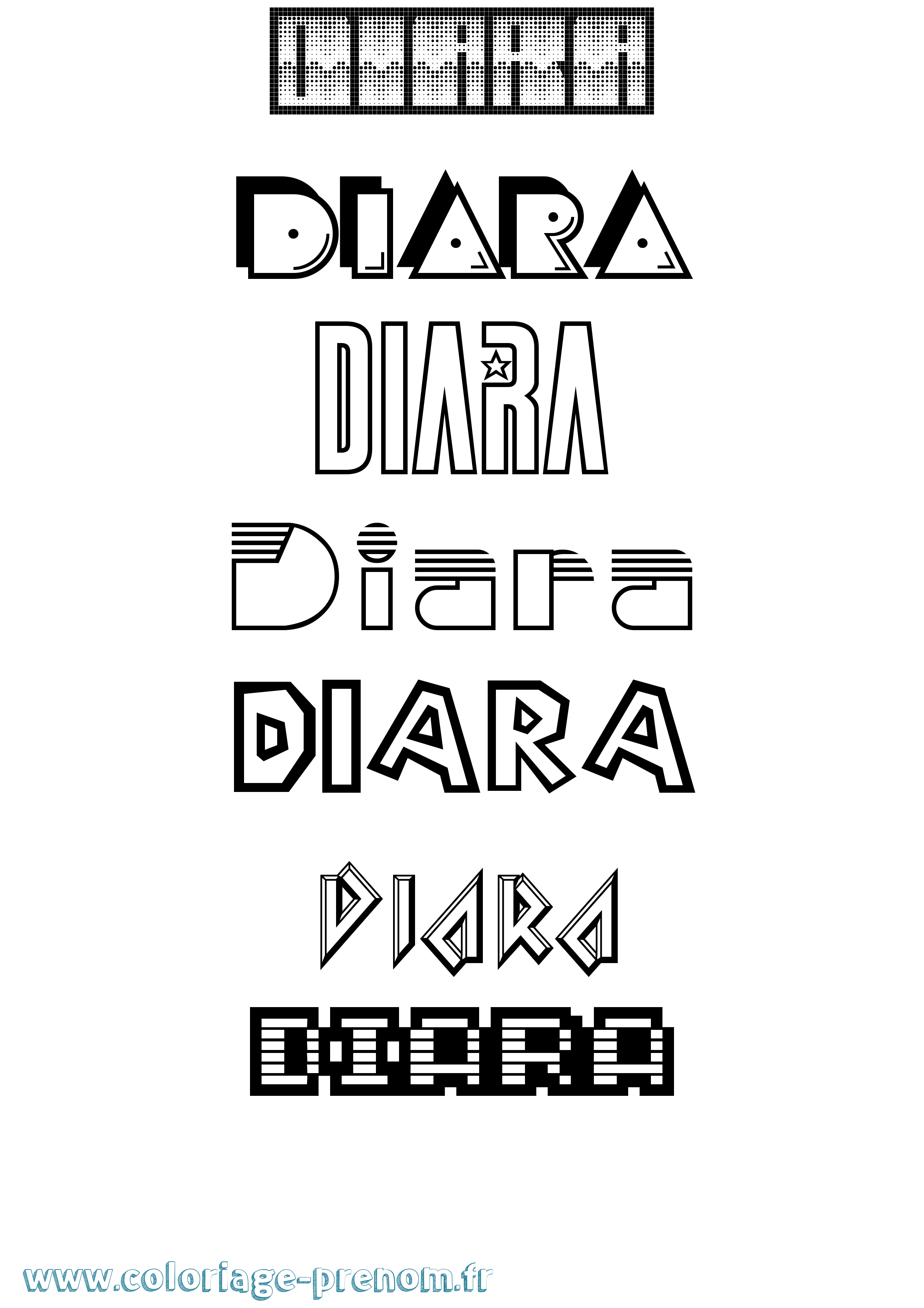 Coloriage Diara Jeux Vidéos Coloriage prénom Diara Jeux Vidéos