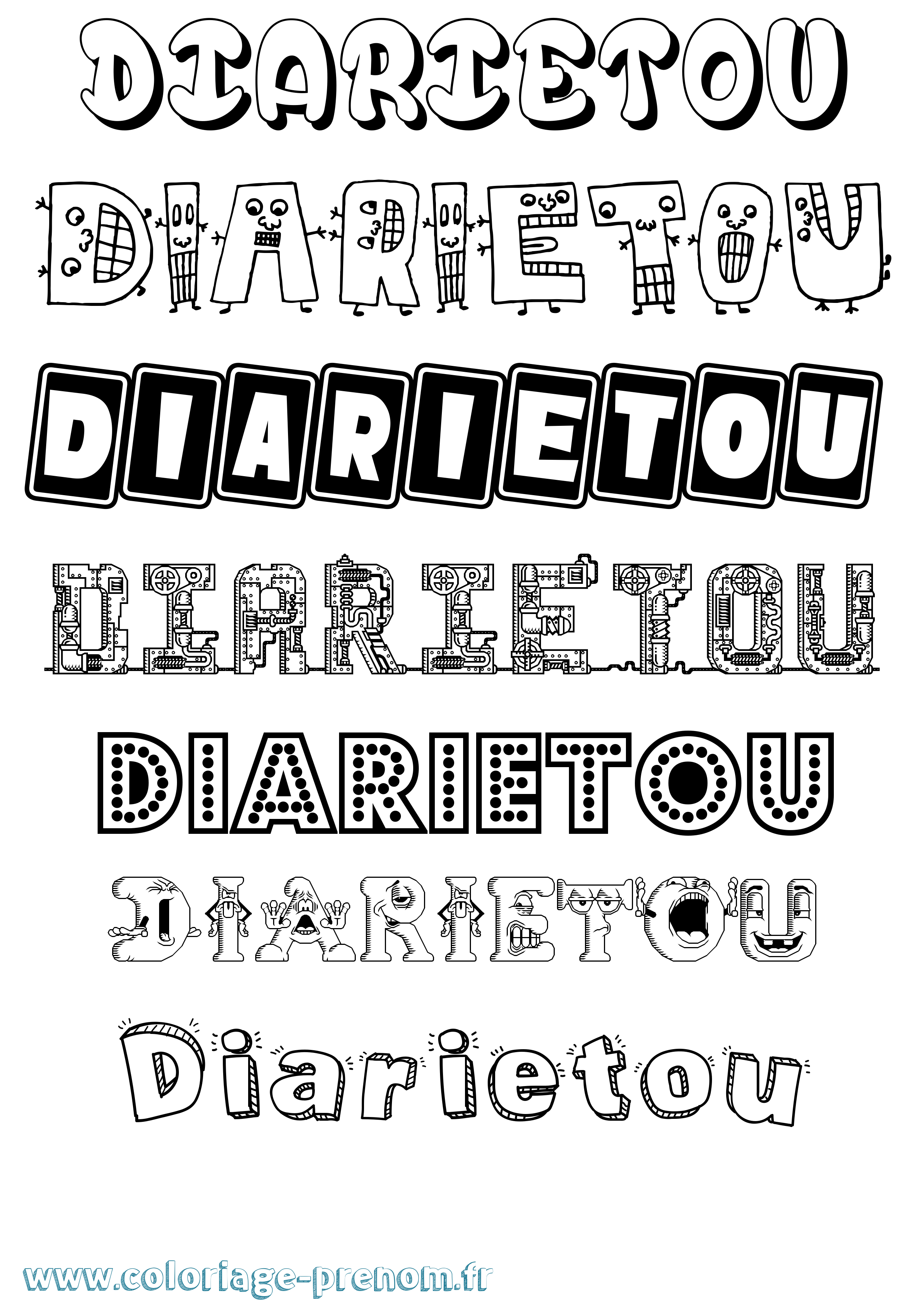 Coloriage Diarietou Fun Coloriage prénom Diarietou Fun