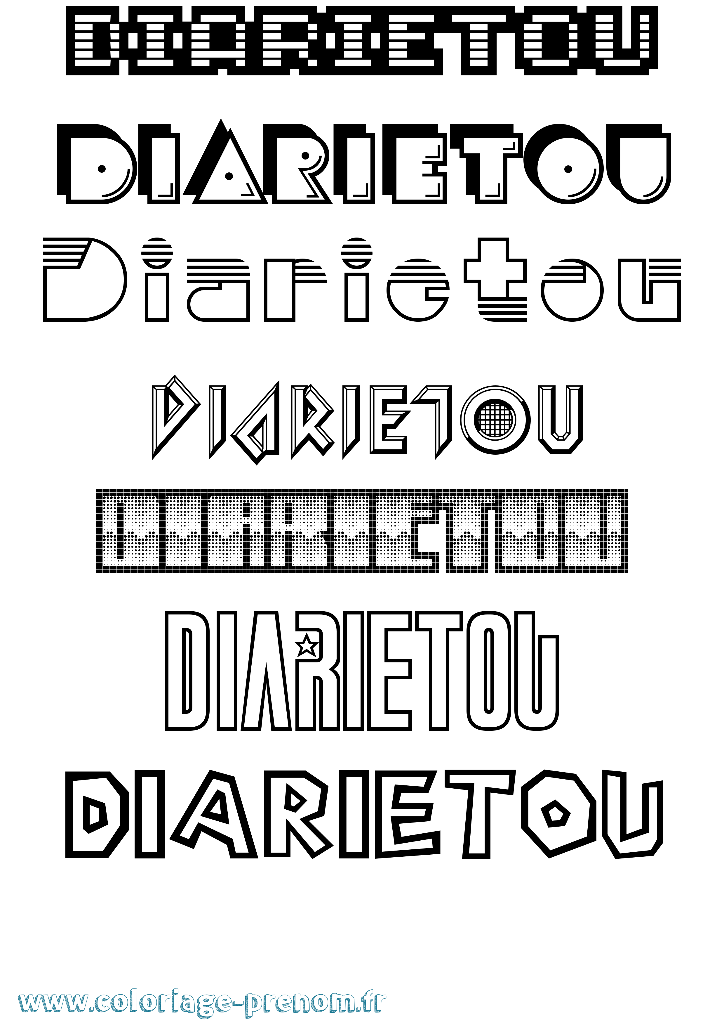 Coloriage Diarietou Jeux Vidéos Coloriage prénom Diarietou Jeux Vidéos
