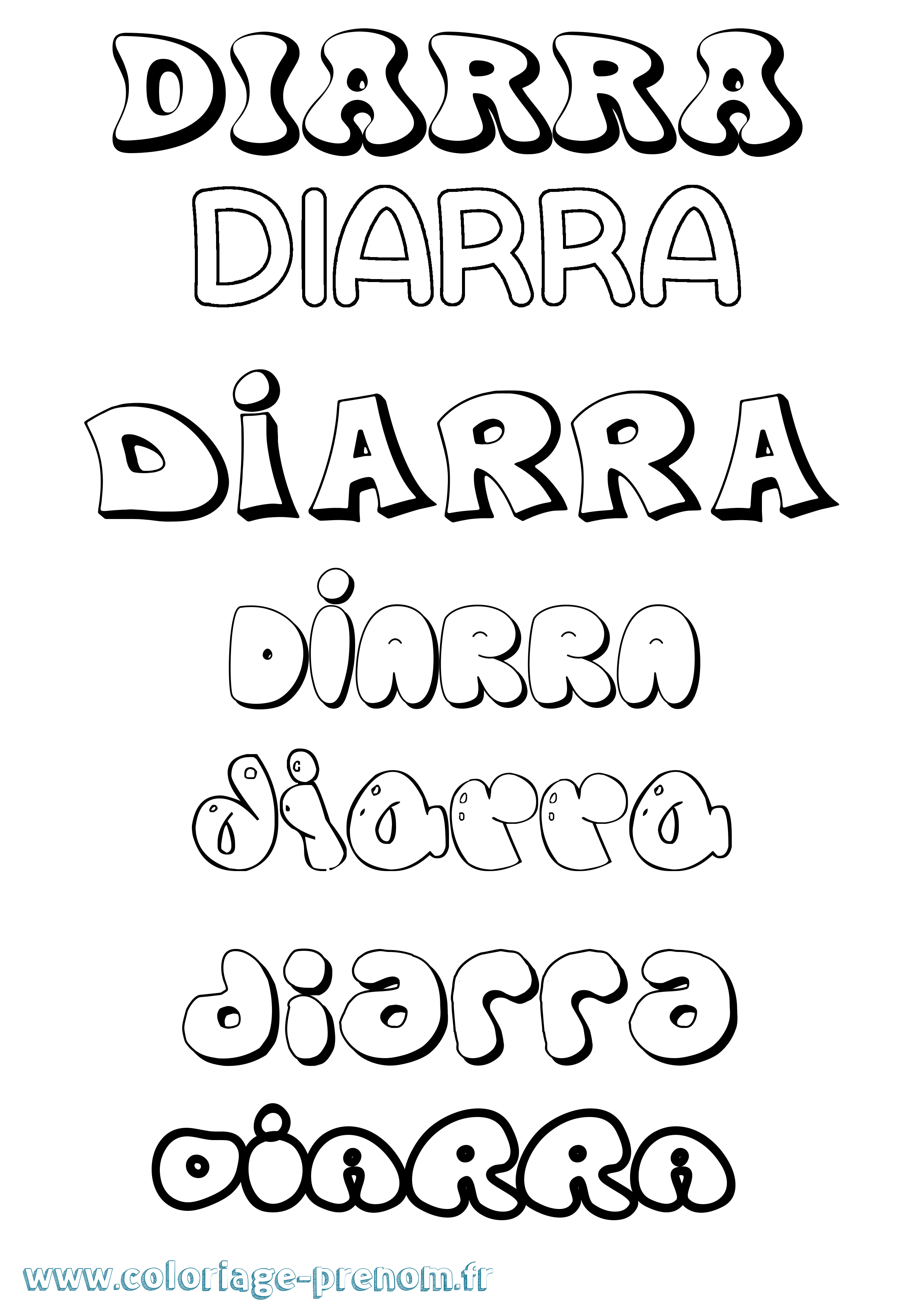 Coloriage Diarra Bubble Coloriage prénom Diarra Bubble