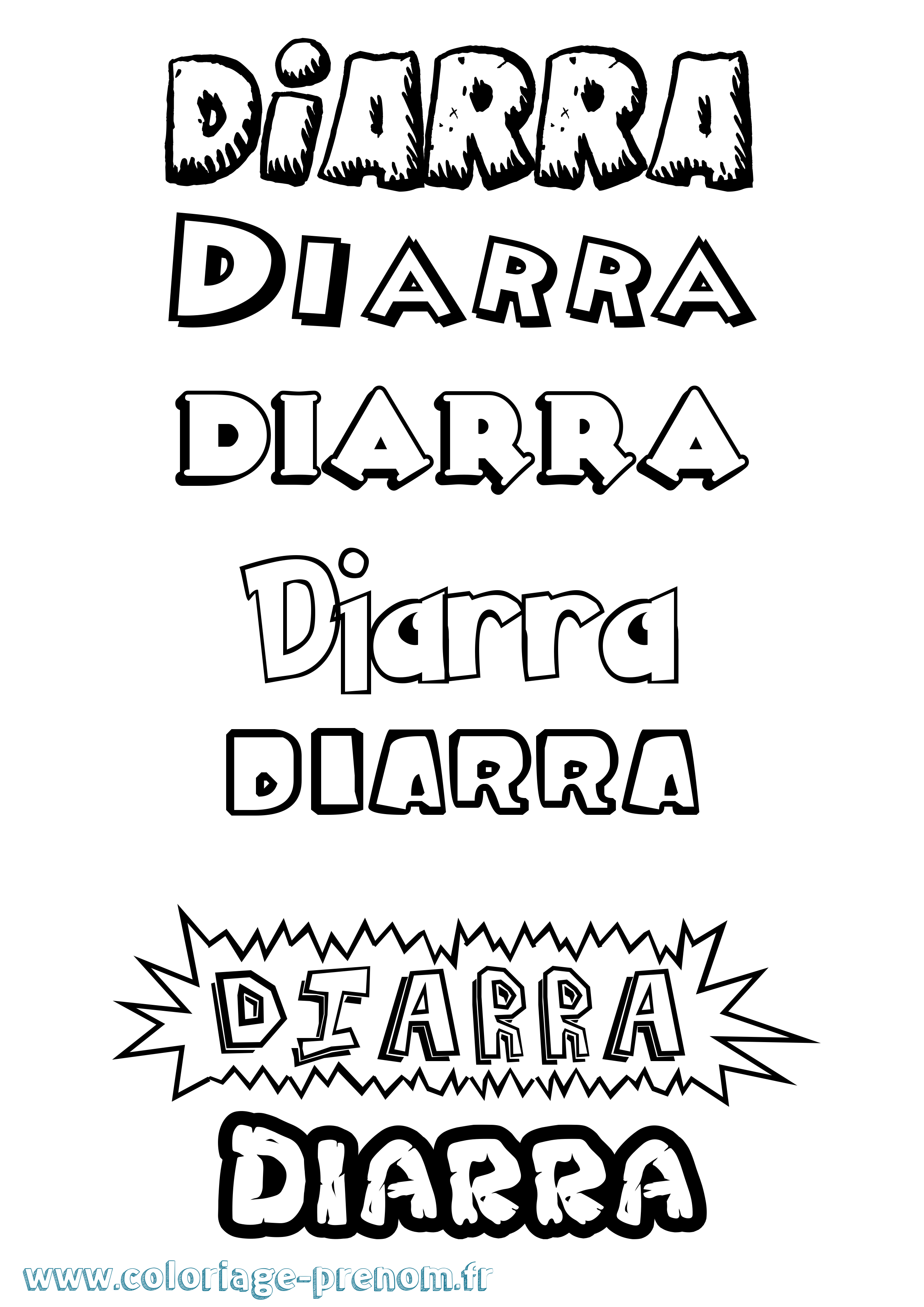 Coloriage Diarra Dessin Animé Coloriage prénom Diarra Dessin Animé
