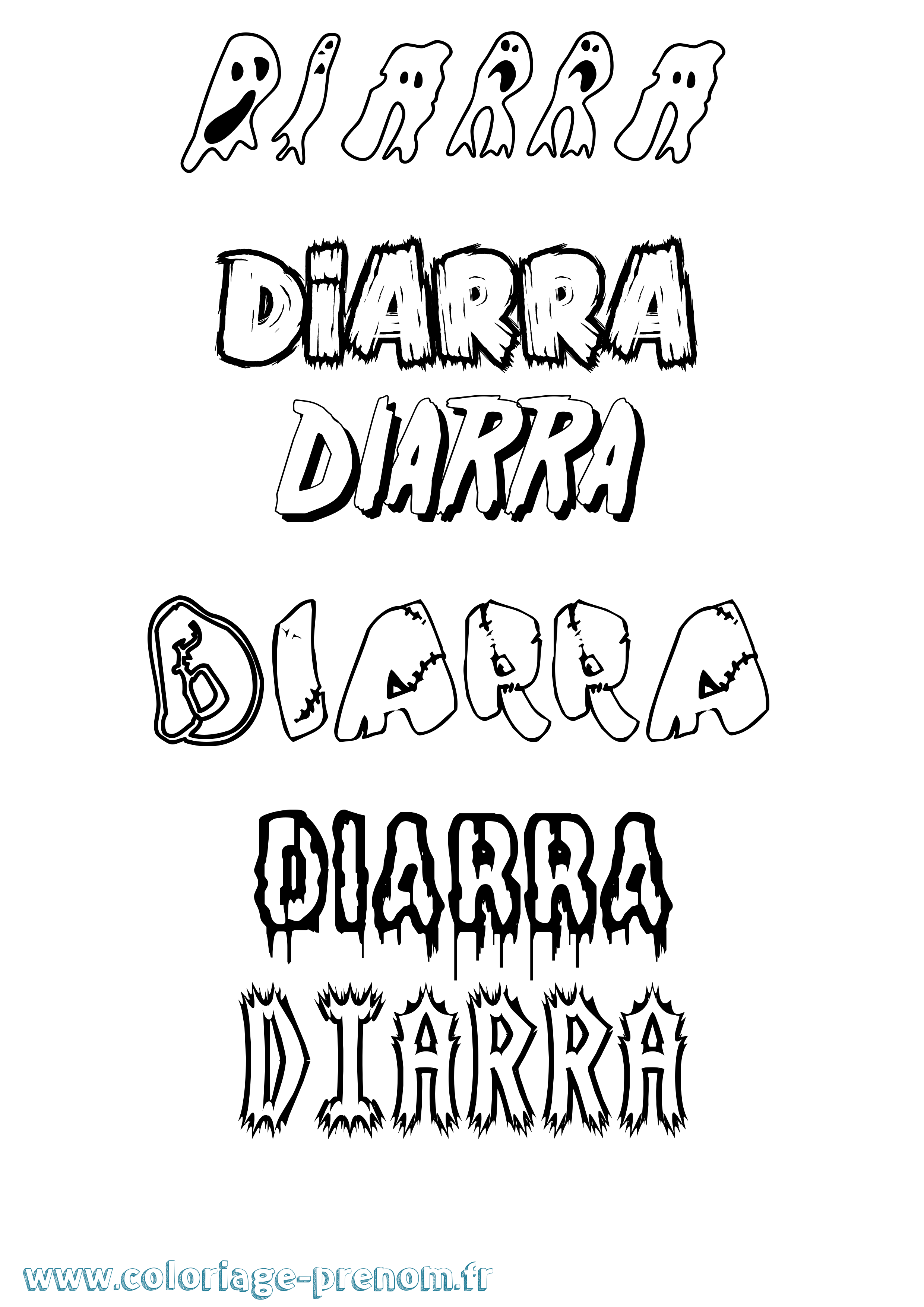 Coloriage Diarra Frisson Coloriage prénom Diarra Frisson