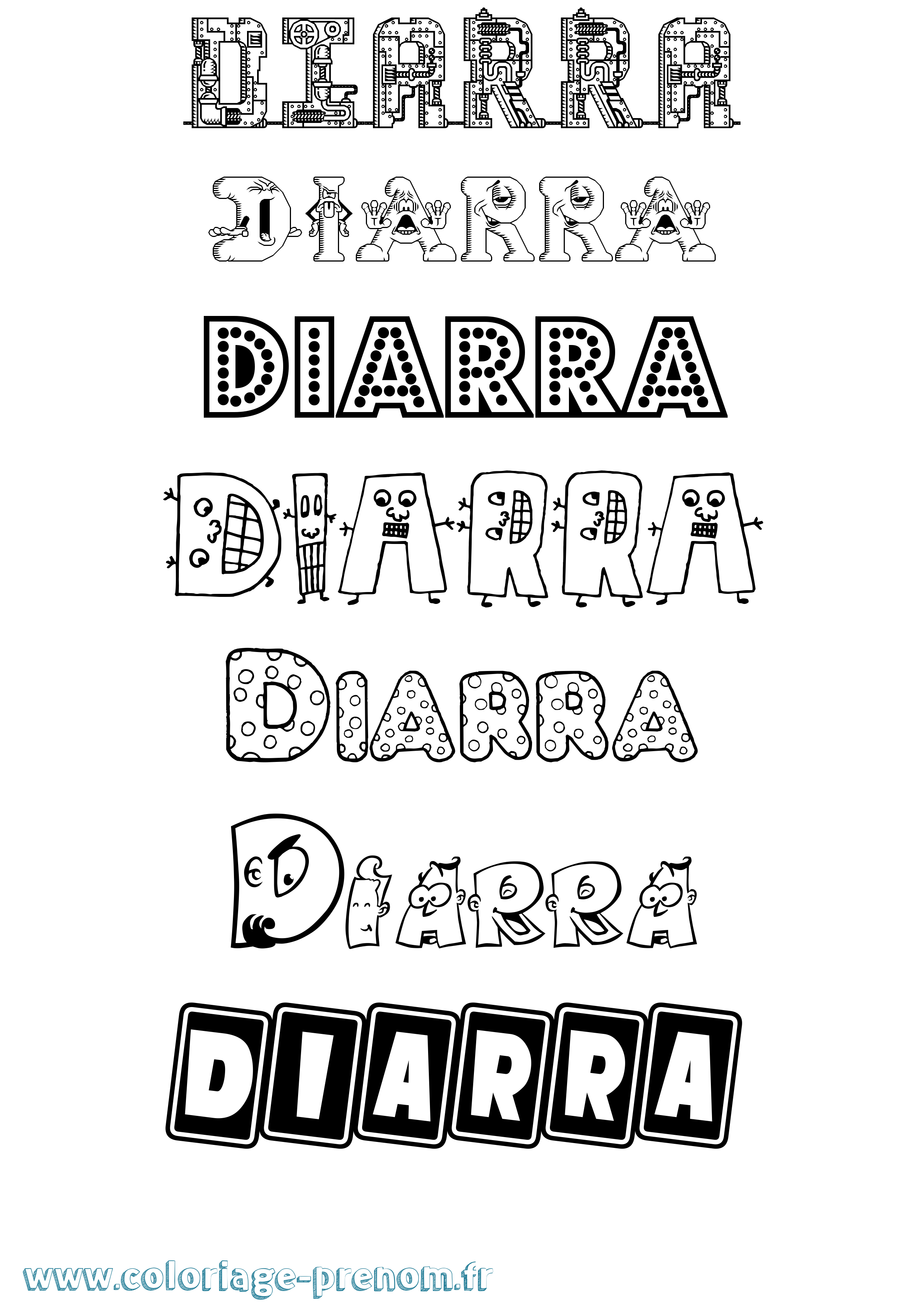 Coloriage Diarra Fun Coloriage prénom Diarra Fun