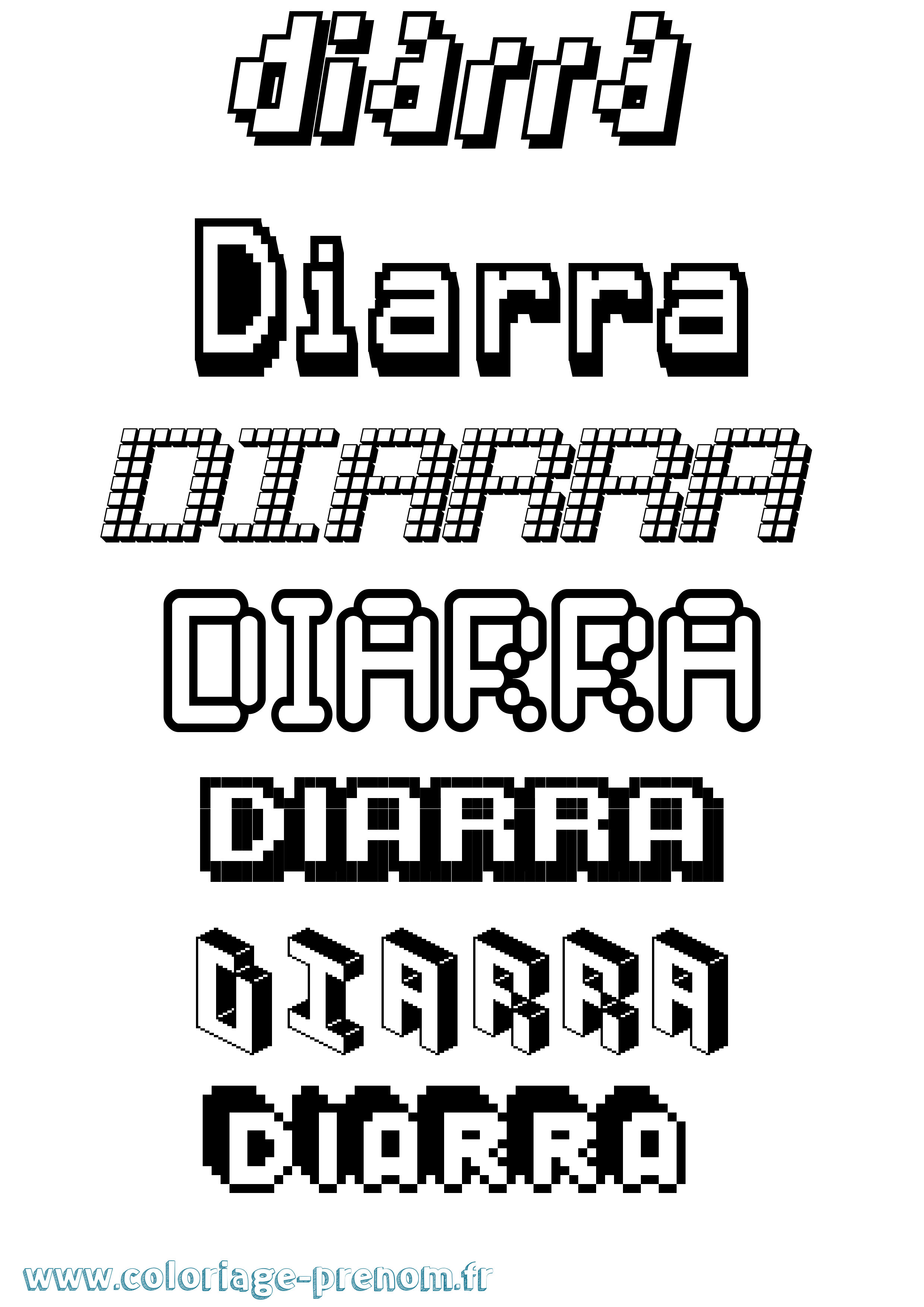 Coloriage Diarra Pixel Coloriage prénom Diarra Pixel