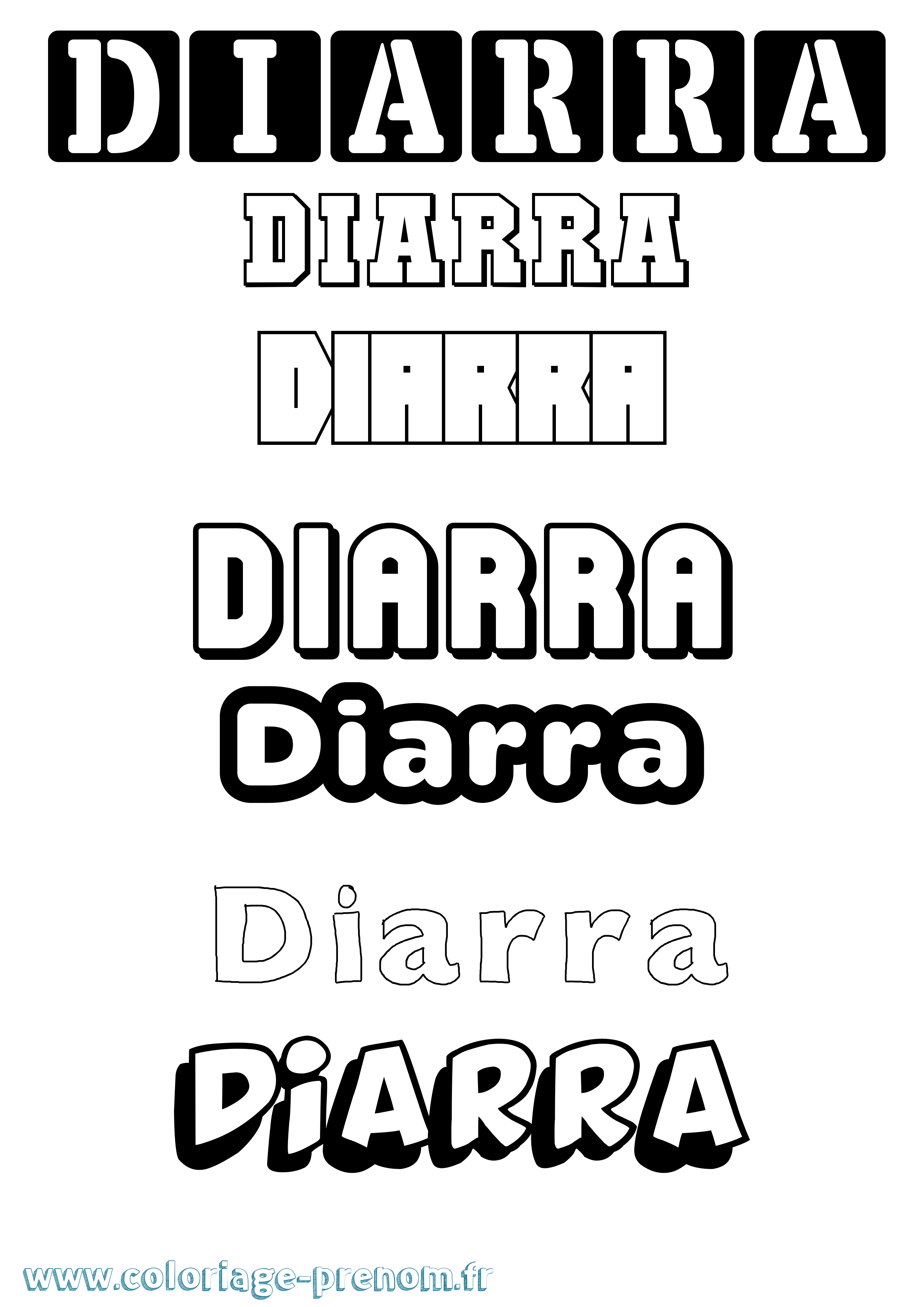 Coloriage Diarra Simple Coloriage prénom Diarra Simple