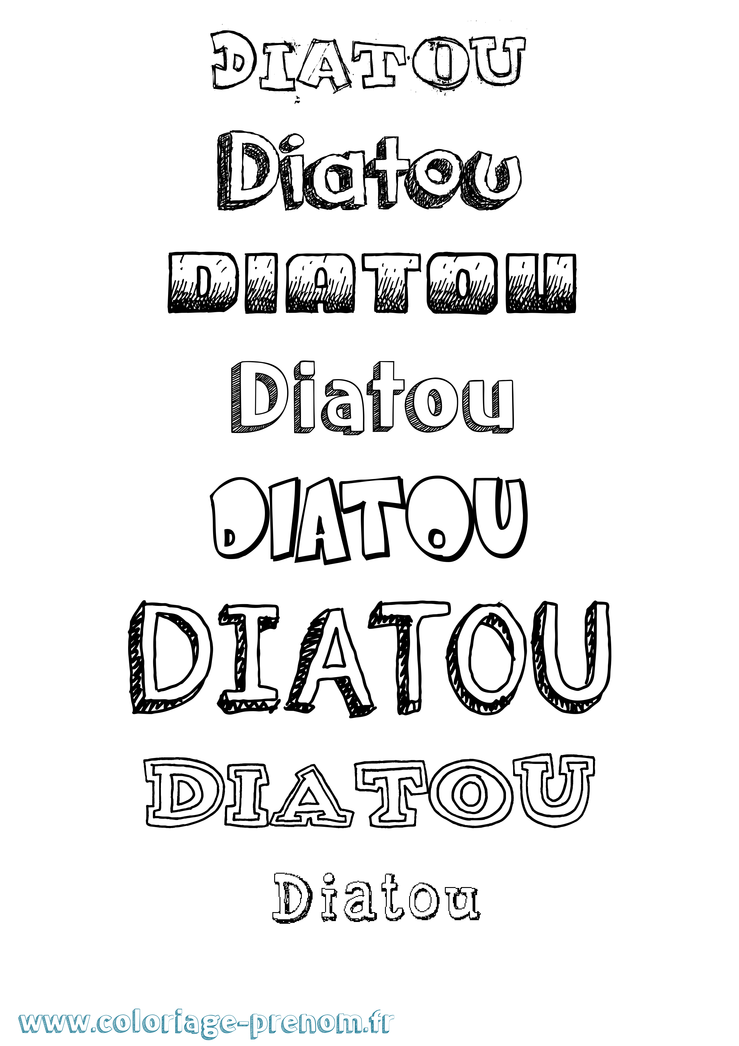 Coloriage Diatou Dessiné Coloriage prénom Diatou Dessiné