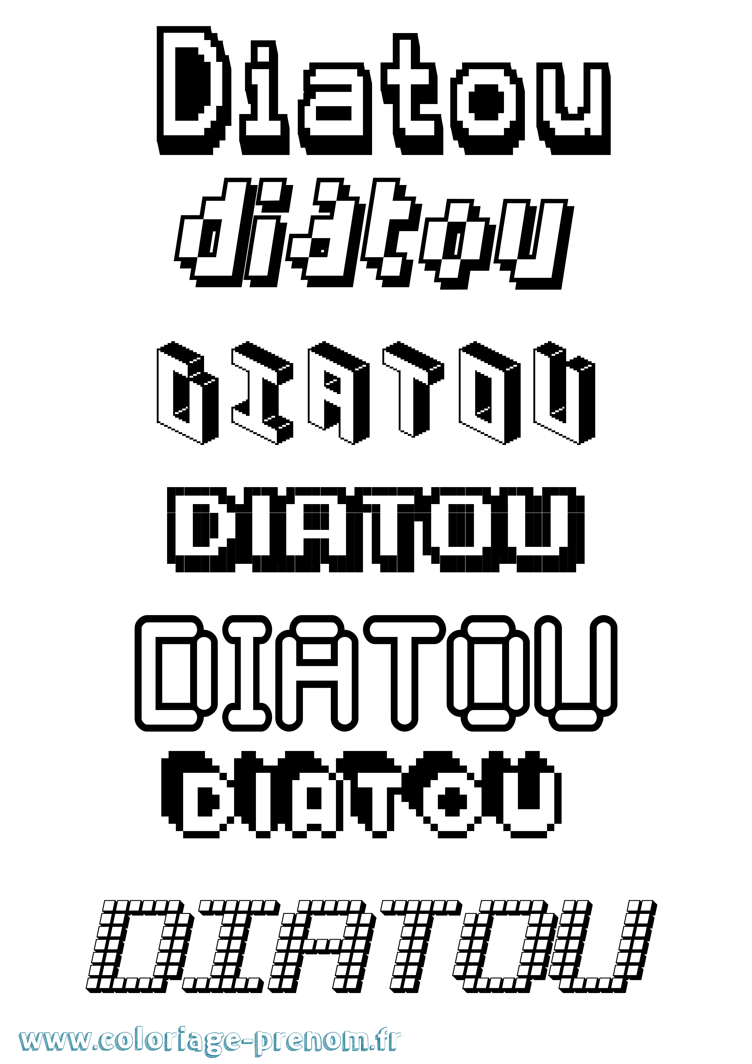 Coloriage Diatou Pixel Coloriage prénom Diatou Pixel