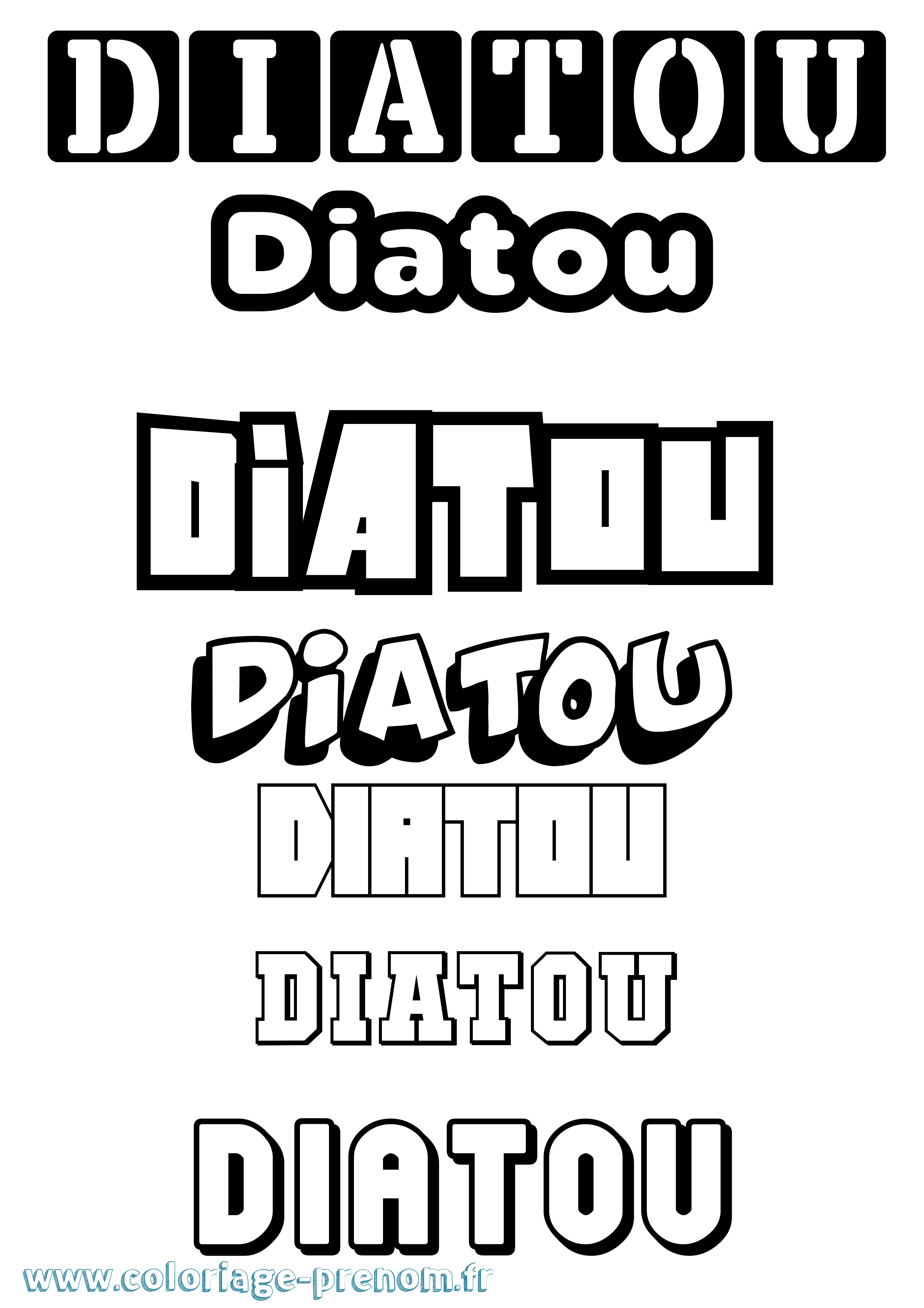 Coloriage Diatou Simple Coloriage prénom Diatou Simple