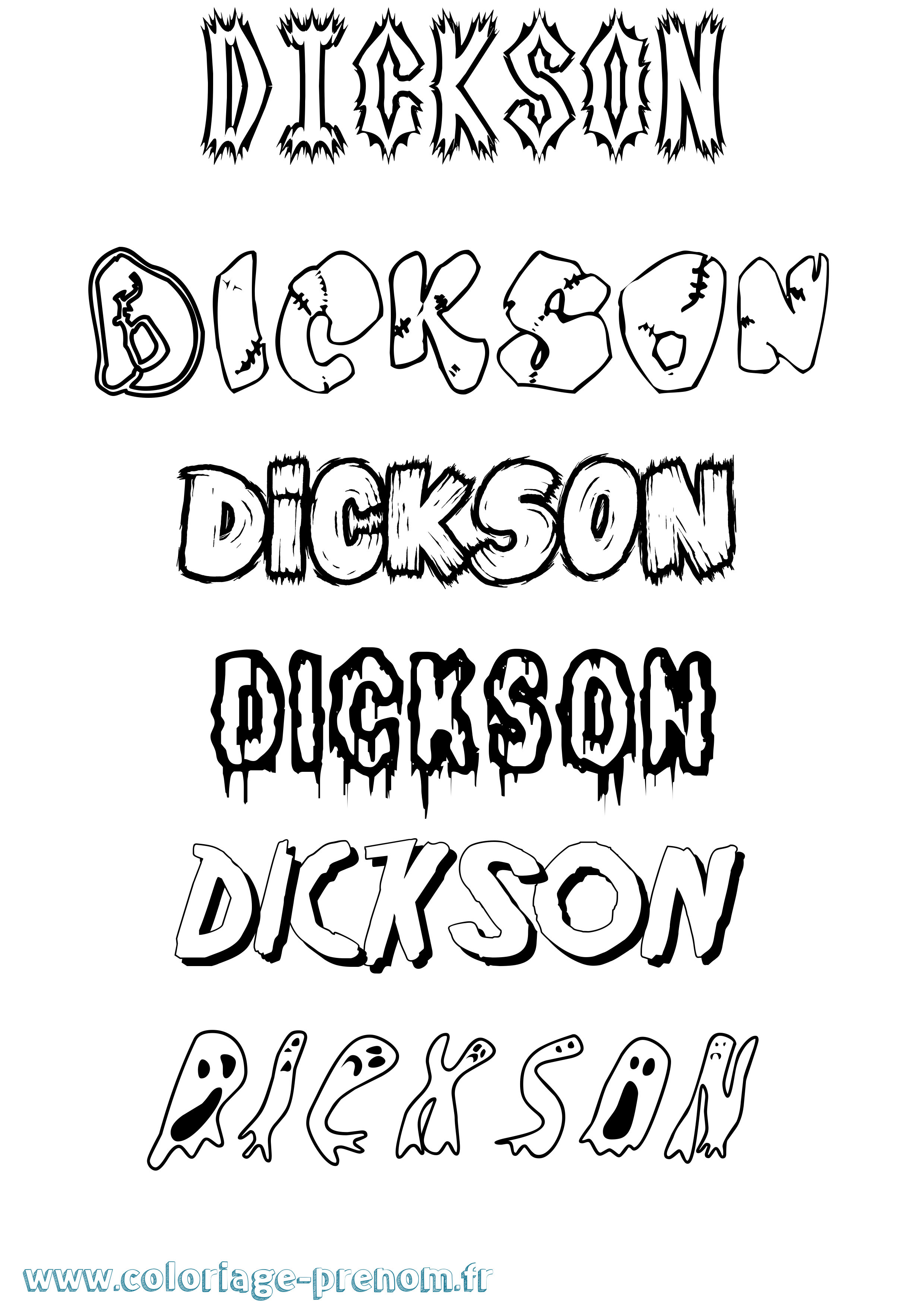 Coloriage Dickson Frisson Coloriage prénom Dickson Frisson