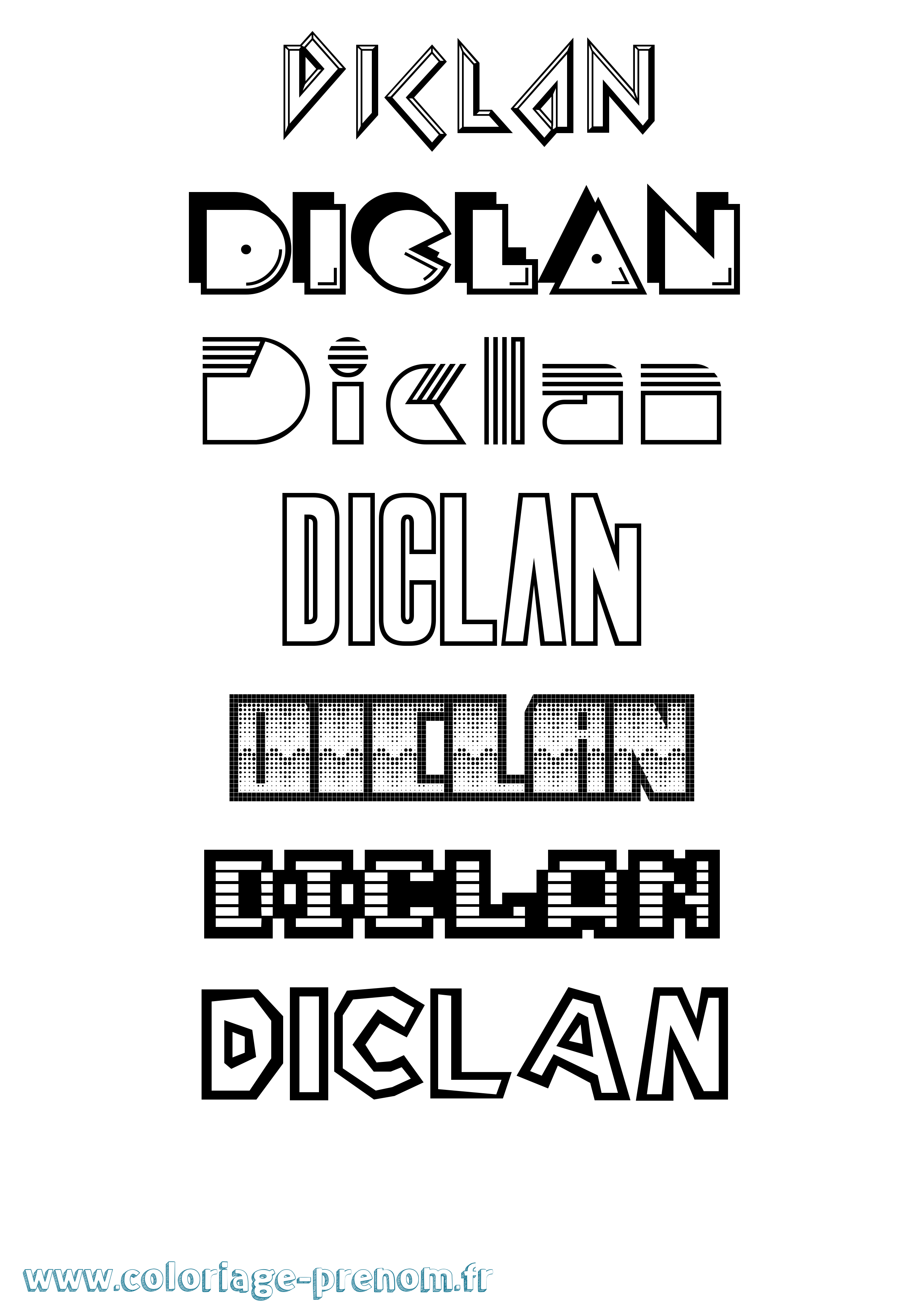 Coloriage Diclan Jeux Vidéos Coloriage prénom Diclan Jeux Vidéos
