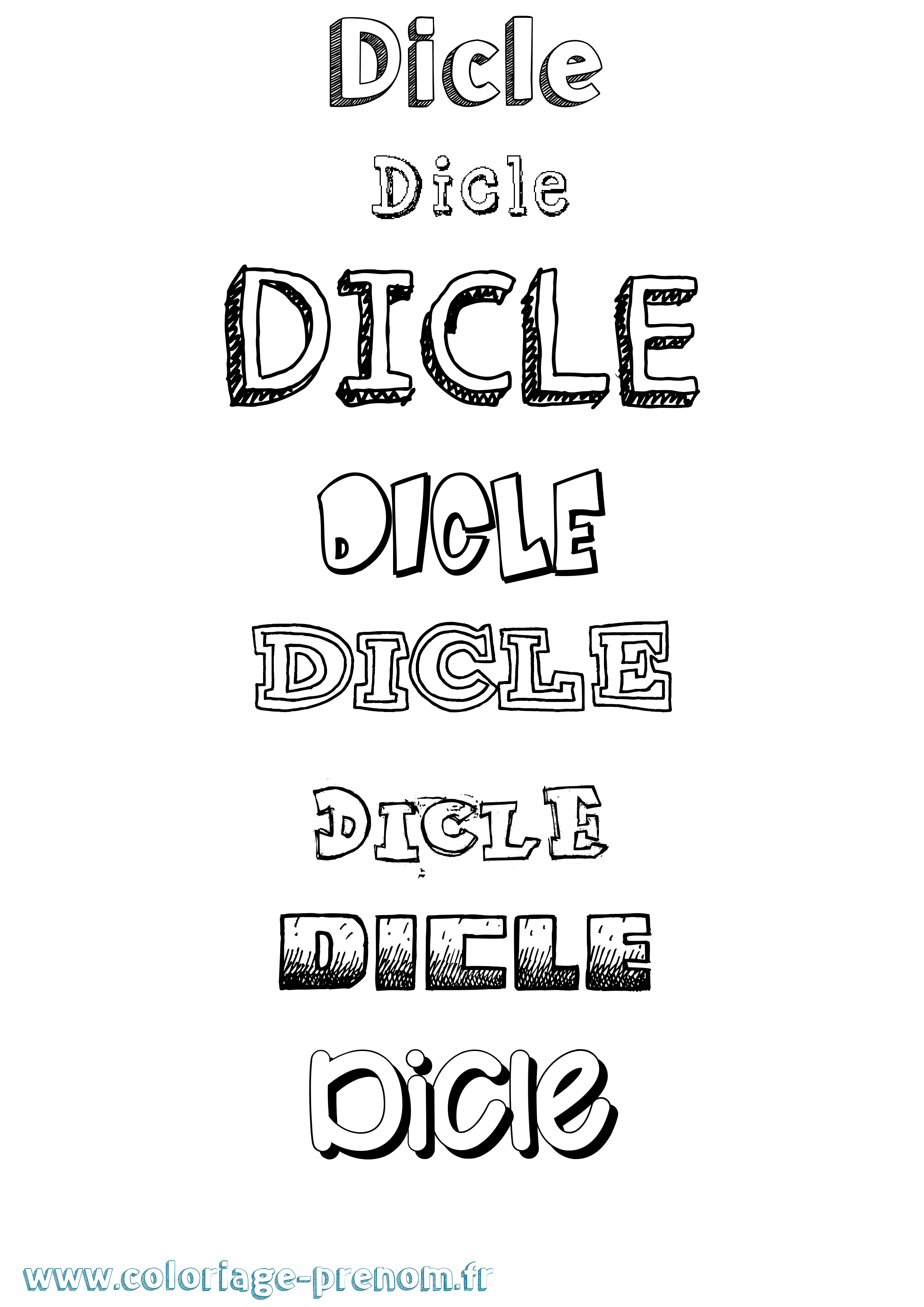 Coloriage Dicle Dessiné Coloriage prénom Dicle Dessiné