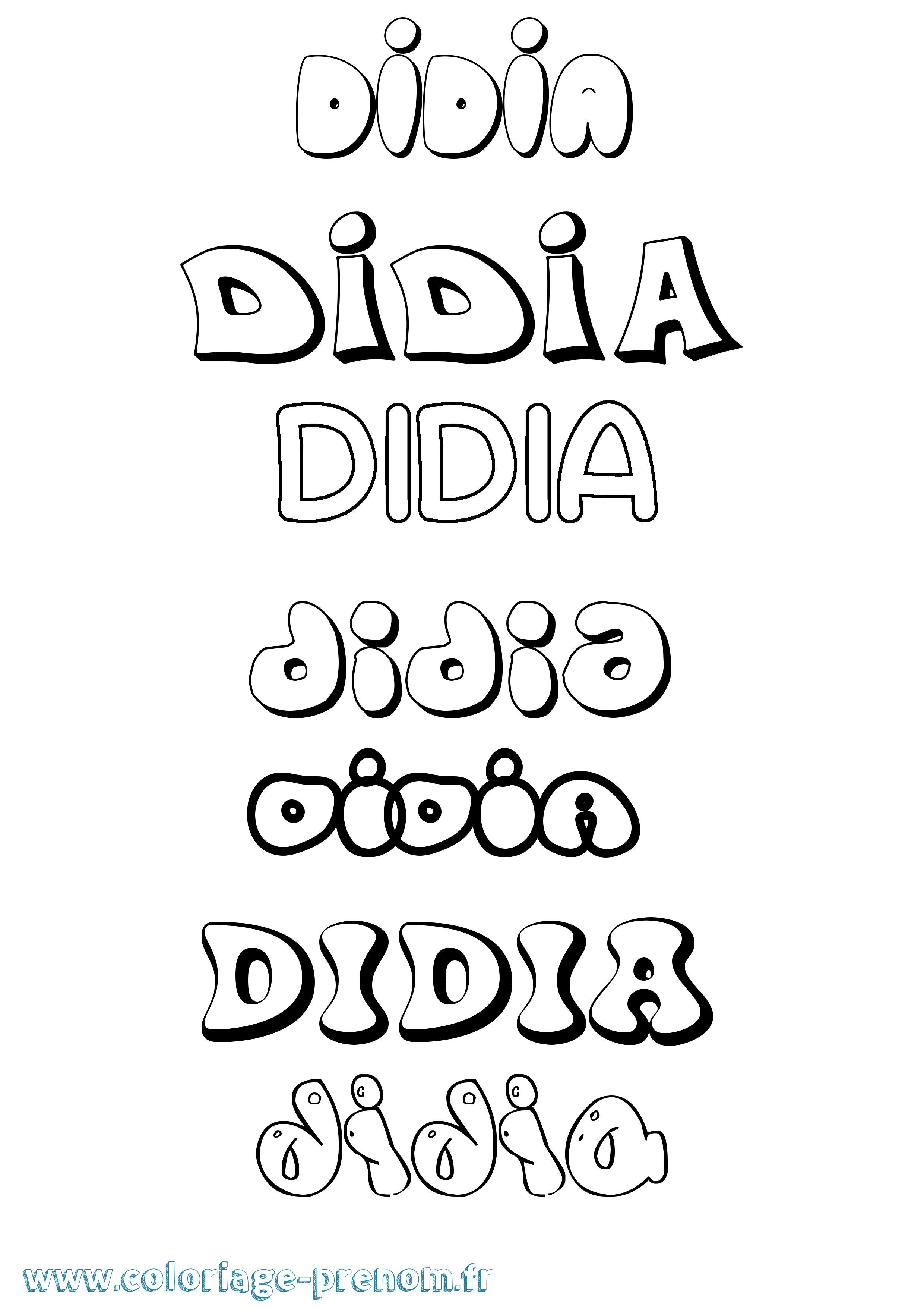 Coloriage Didia Bubble Coloriage prénom Didia Bubble