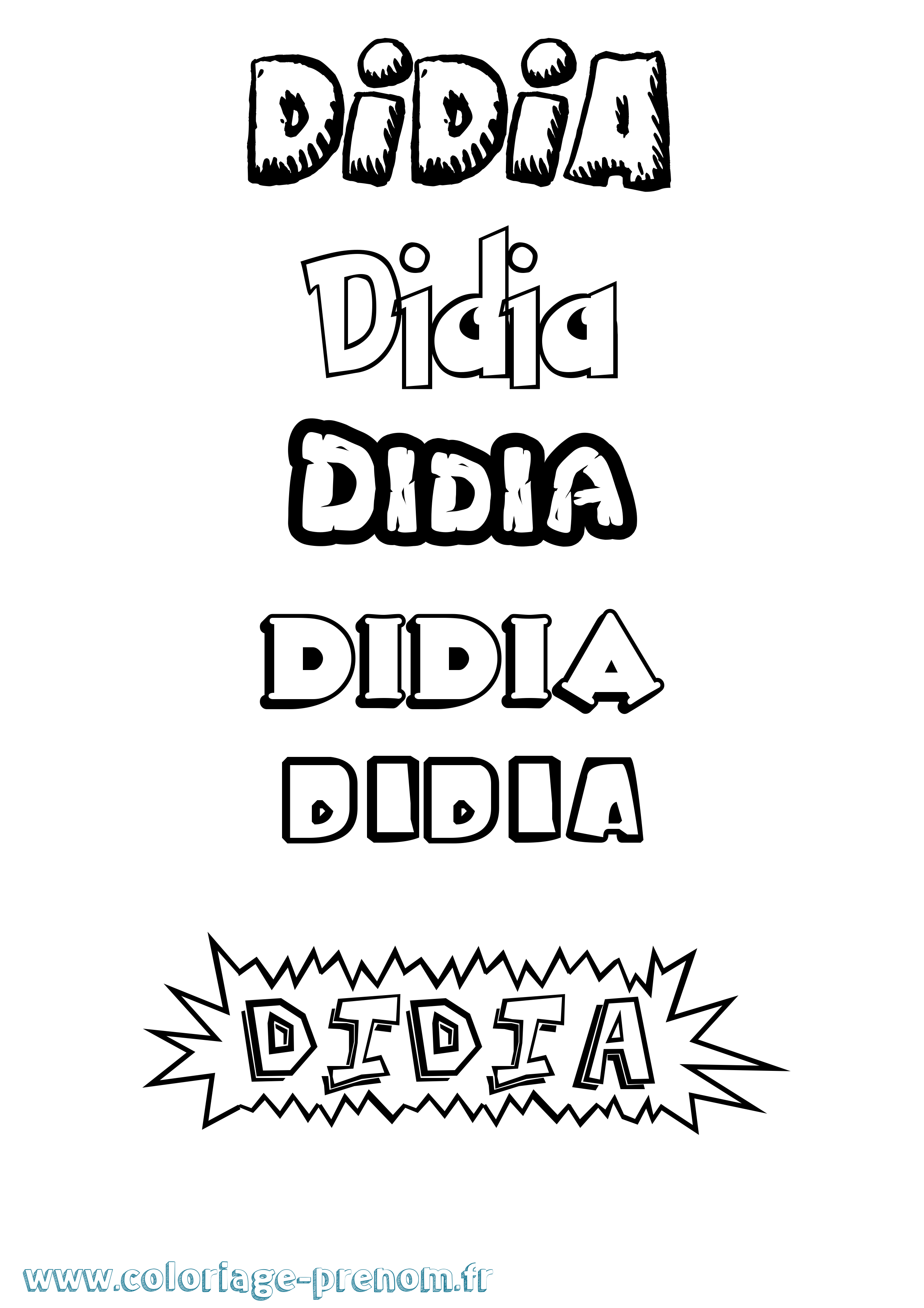 Coloriage Didia Dessin Animé Coloriage prénom Didia Dessin Animé