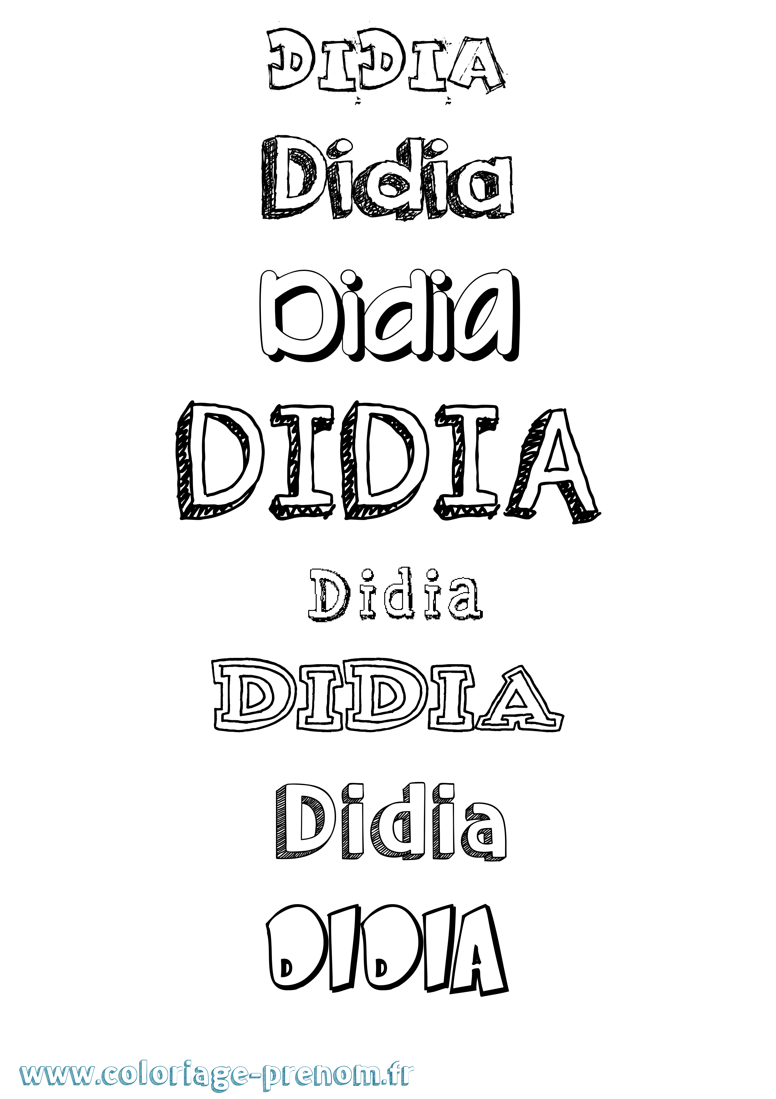 Coloriage Didia Dessiné Coloriage prénom Didia Dessiné