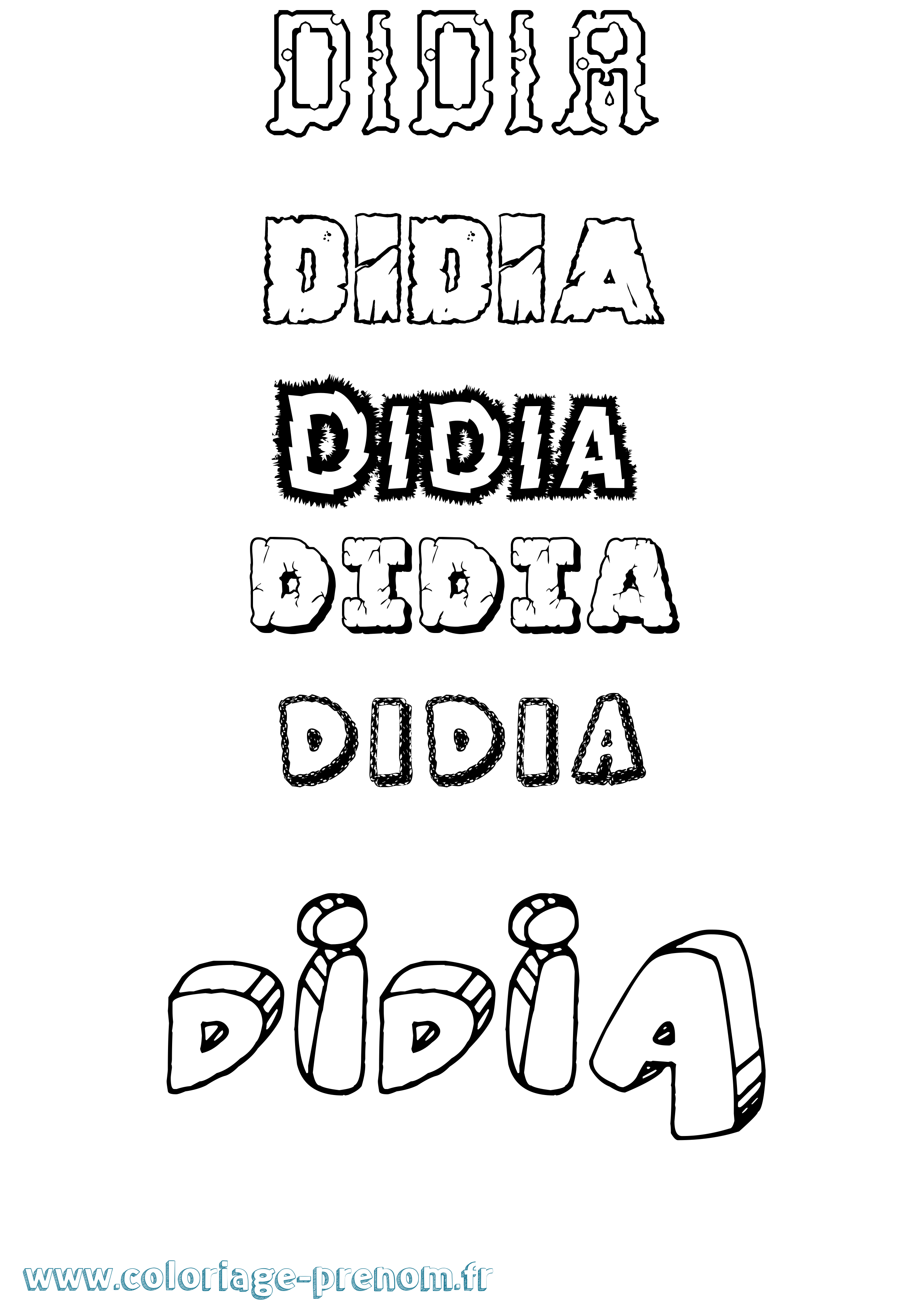 Coloriage Didia Destructuré Coloriage prénom Didia Destructuré