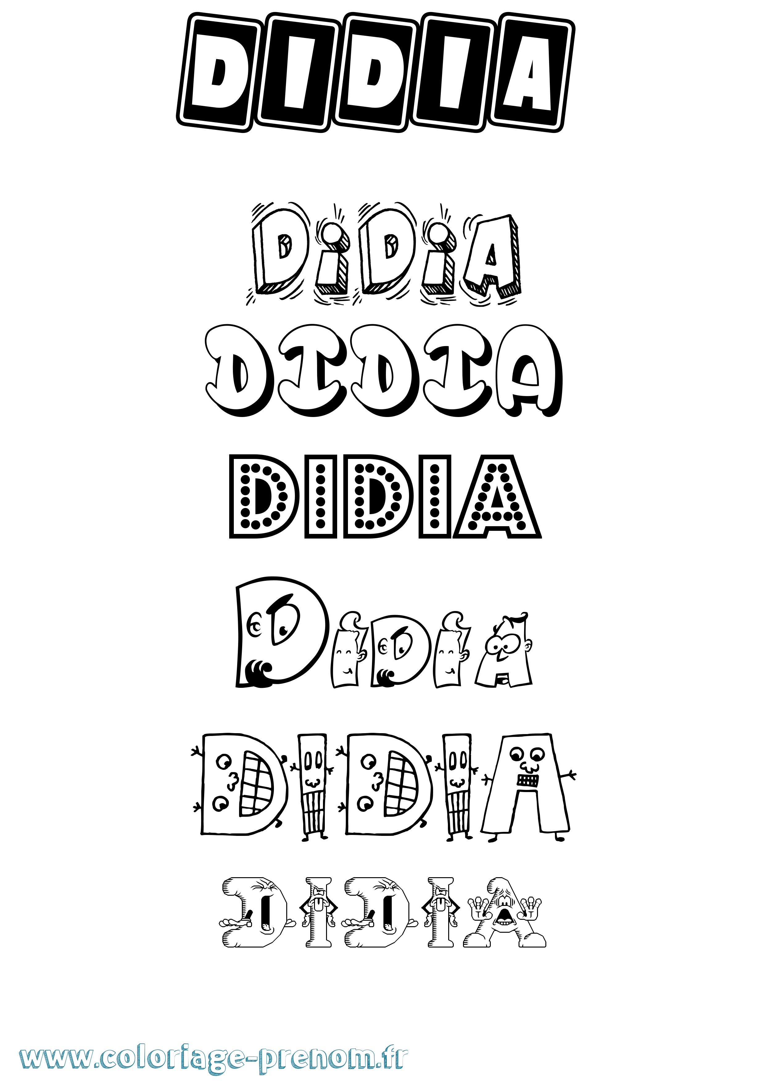Coloriage Didia Fun Coloriage prénom Didia Fun