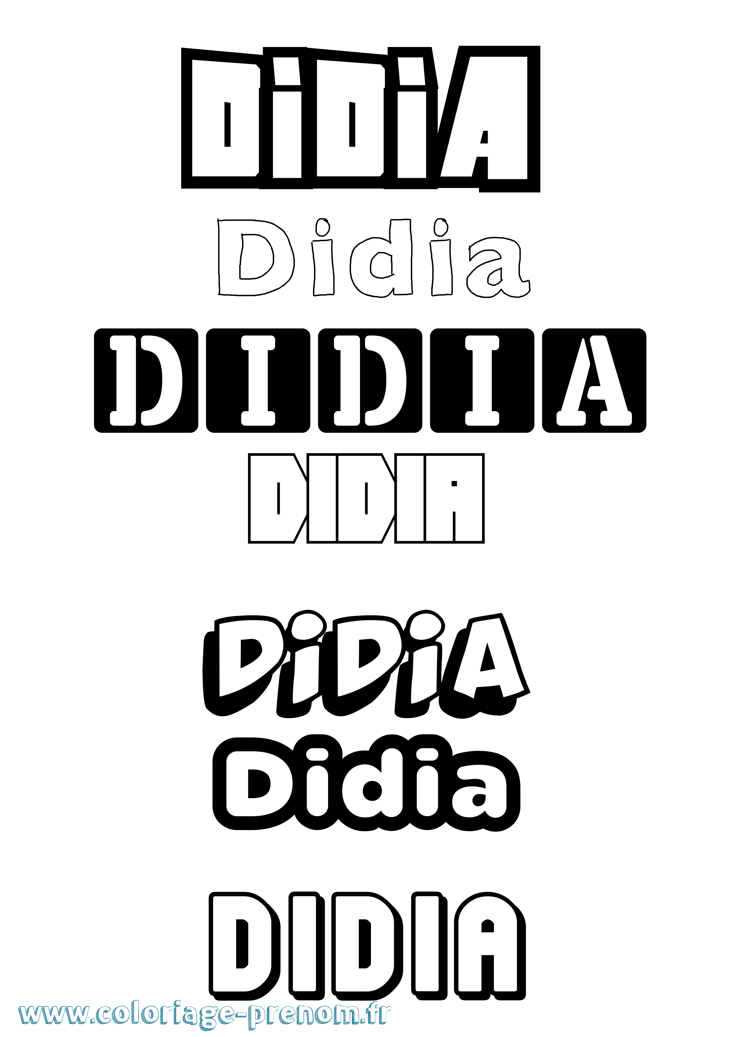 Coloriage Didia Simple Coloriage prénom Didia Simple