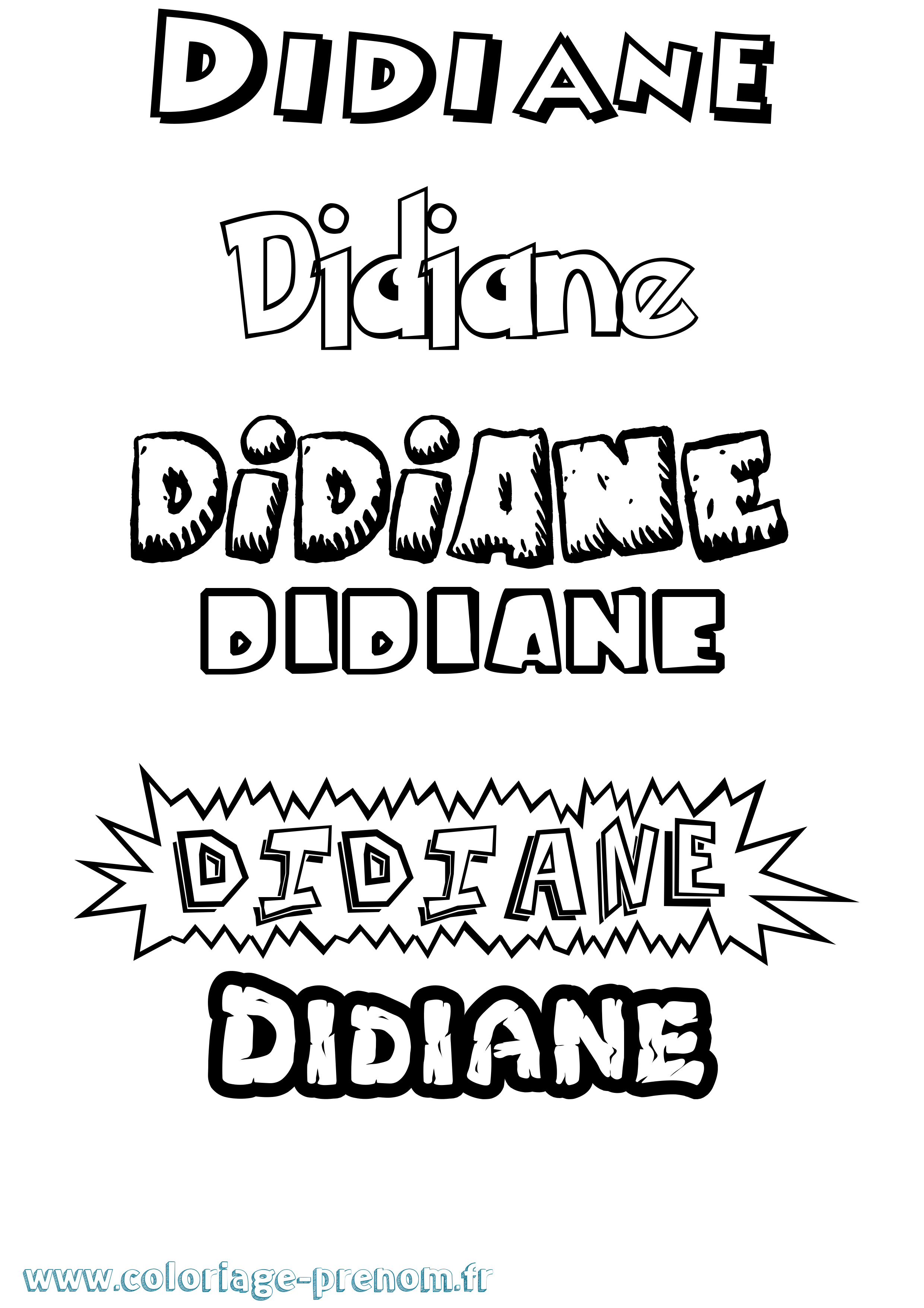 Coloriage Didiane Dessin Animé Coloriage prénom Didiane Dessin Animé