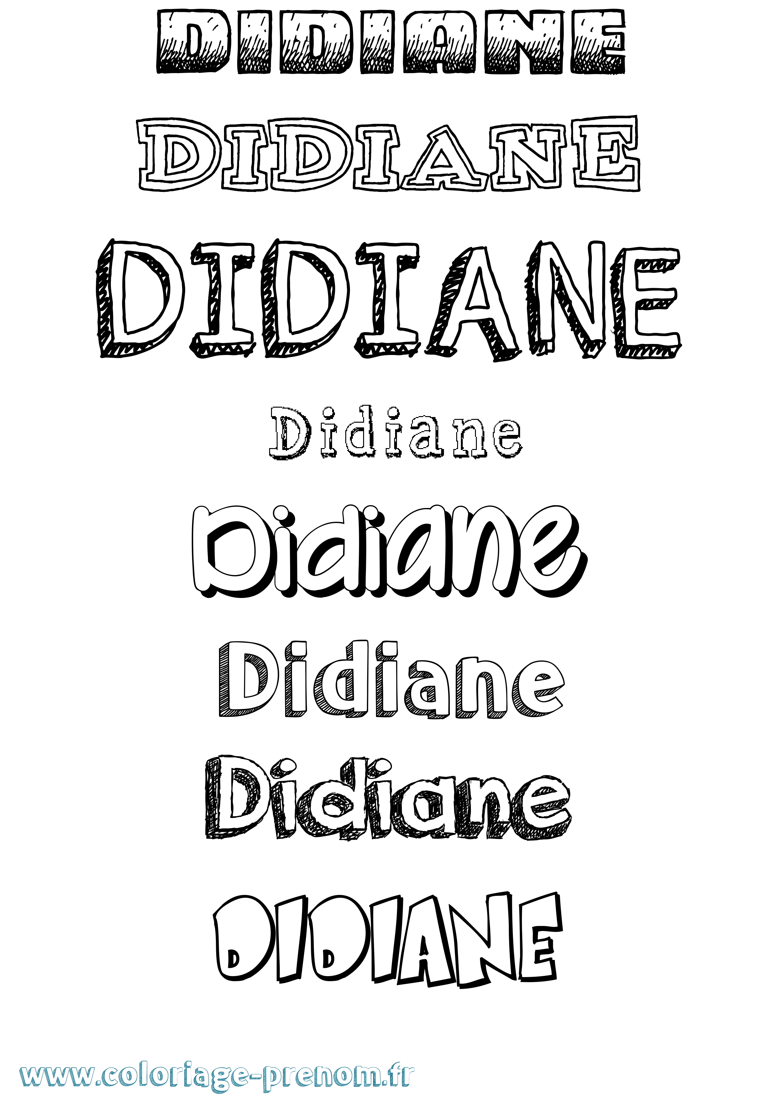 Coloriage Didiane Dessiné Coloriage prénom Didiane Dessiné