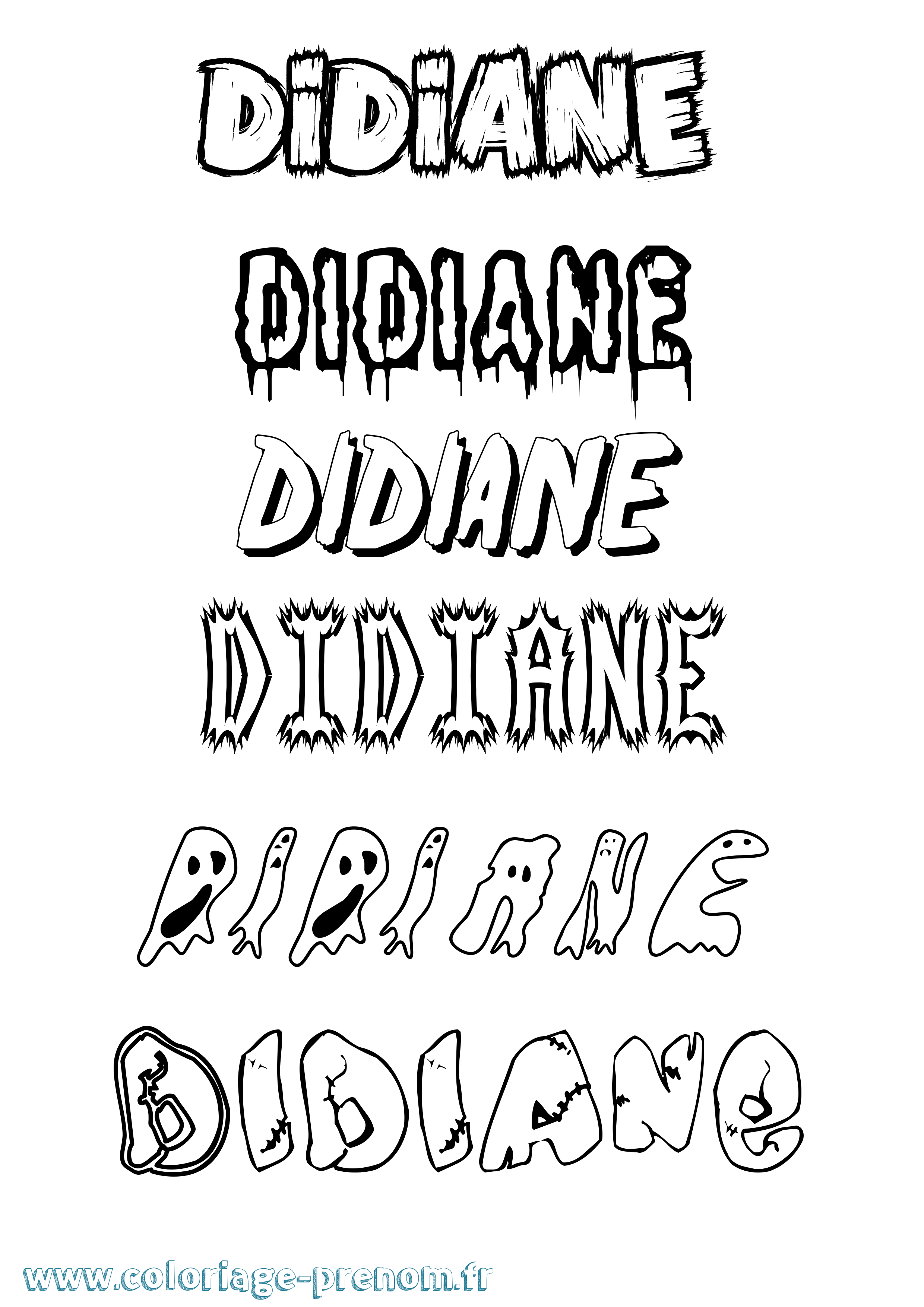 Coloriage Didiane Frisson Coloriage prénom Didiane Frisson
