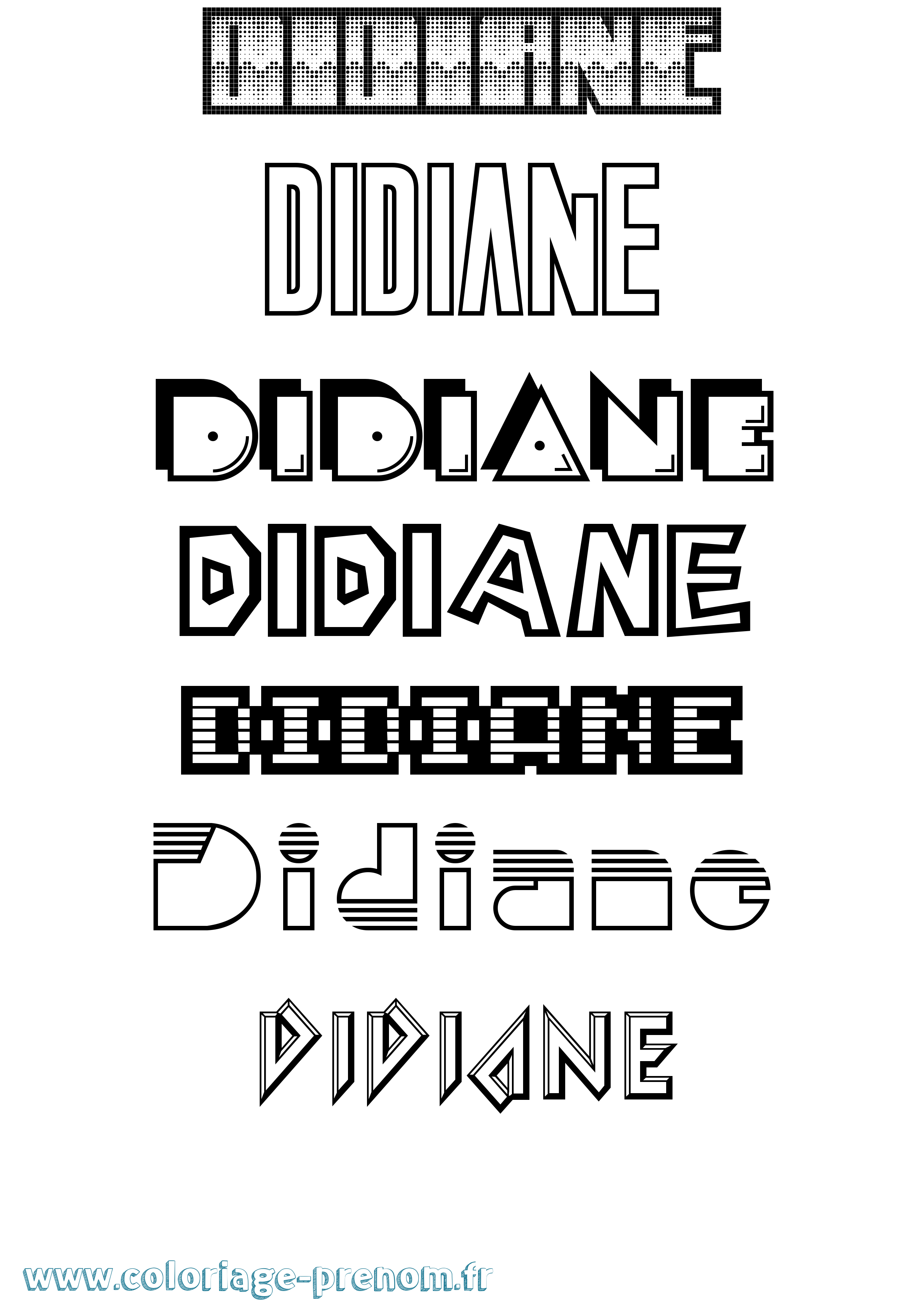 Coloriage Didiane Jeux Vidéos Coloriage prénom Didiane Jeux Vidéos