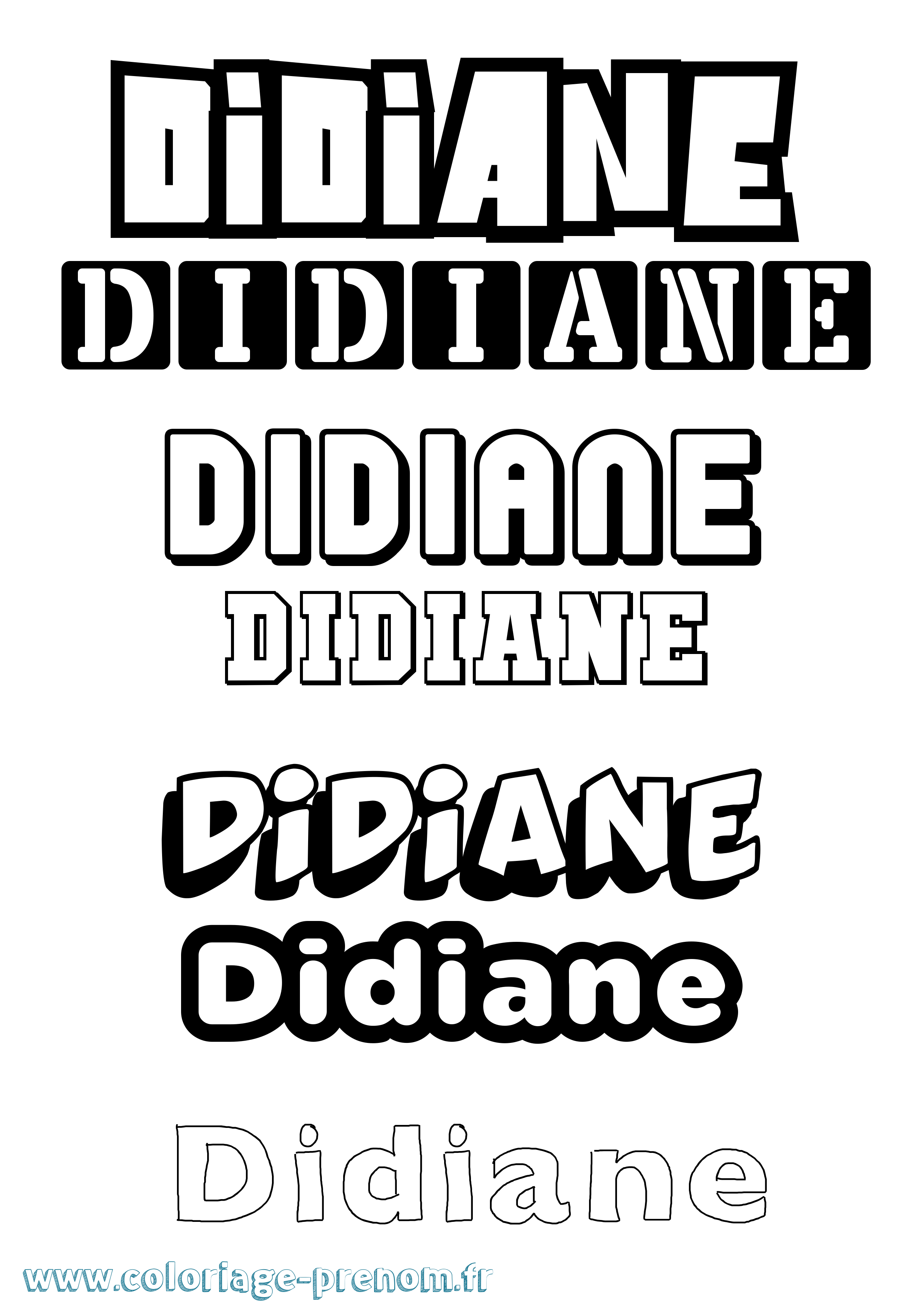 Coloriage Didiane Simple Coloriage prénom Didiane Simple