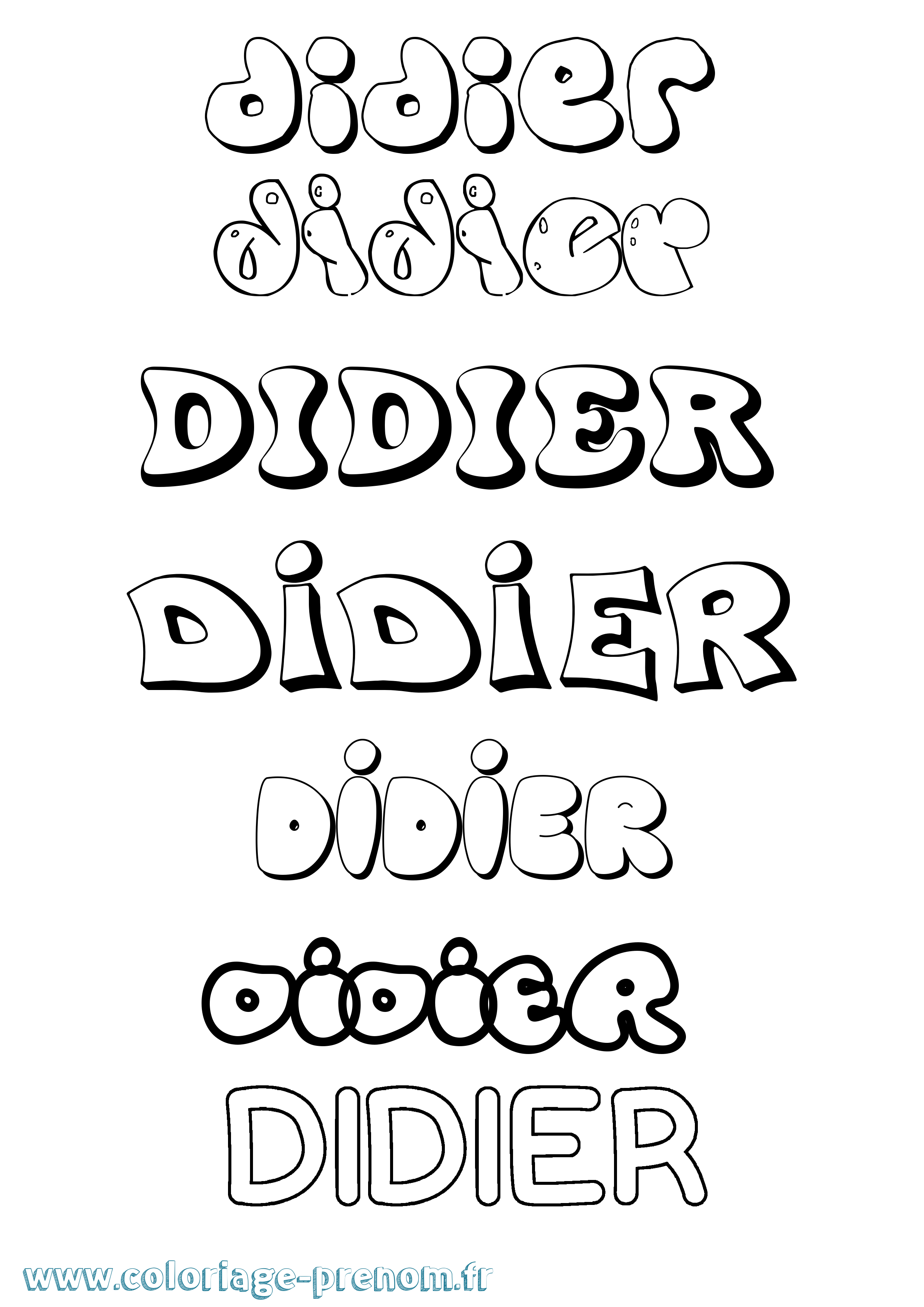 Coloriage Didier Bubble Coloriage prénom Didier Bubble