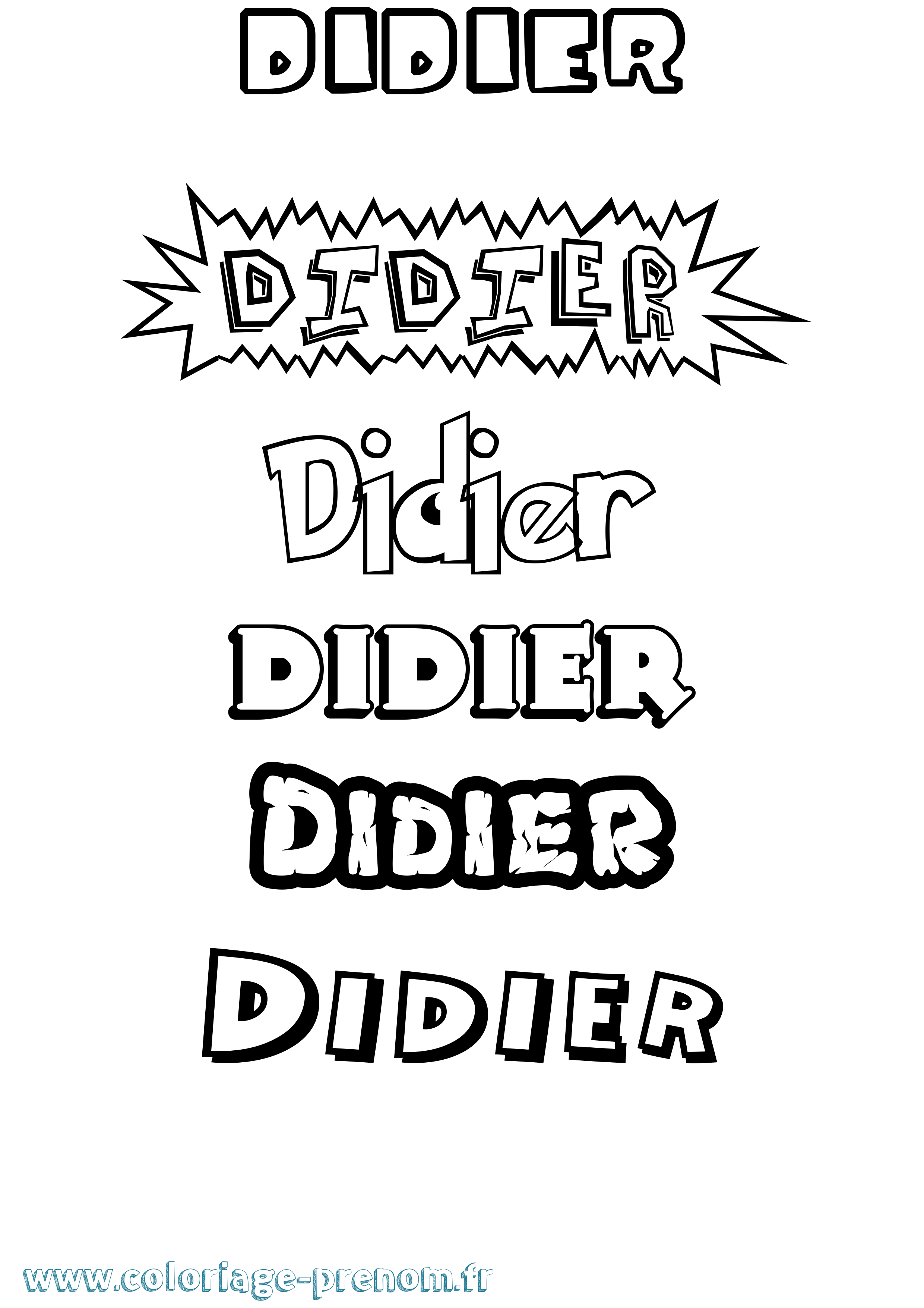 Coloriage Didier Dessin Animé Coloriage prénom Didier Dessin Animé