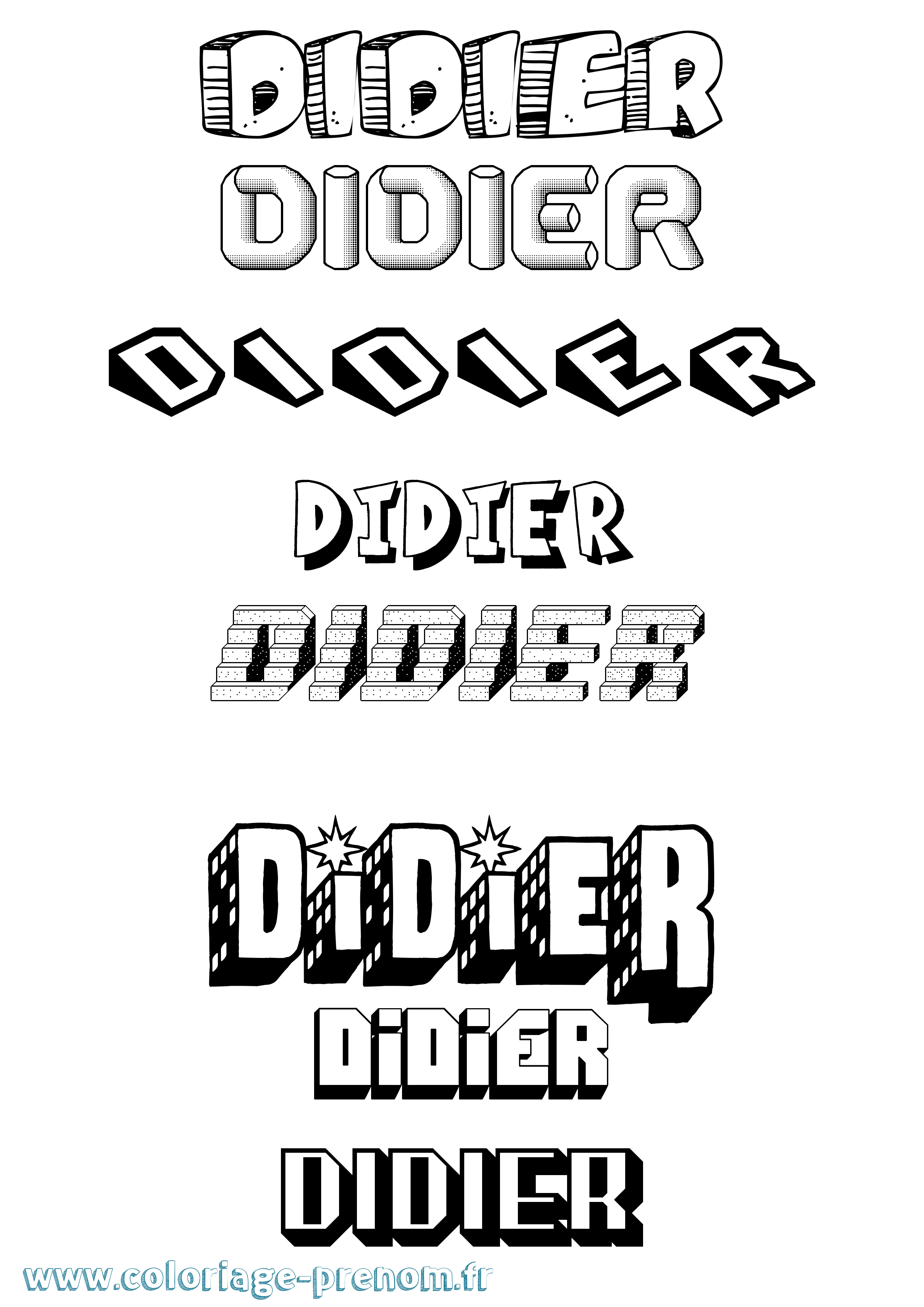 Coloriage Didier Effet 3D Coloriage prénom Didier Effet 3D