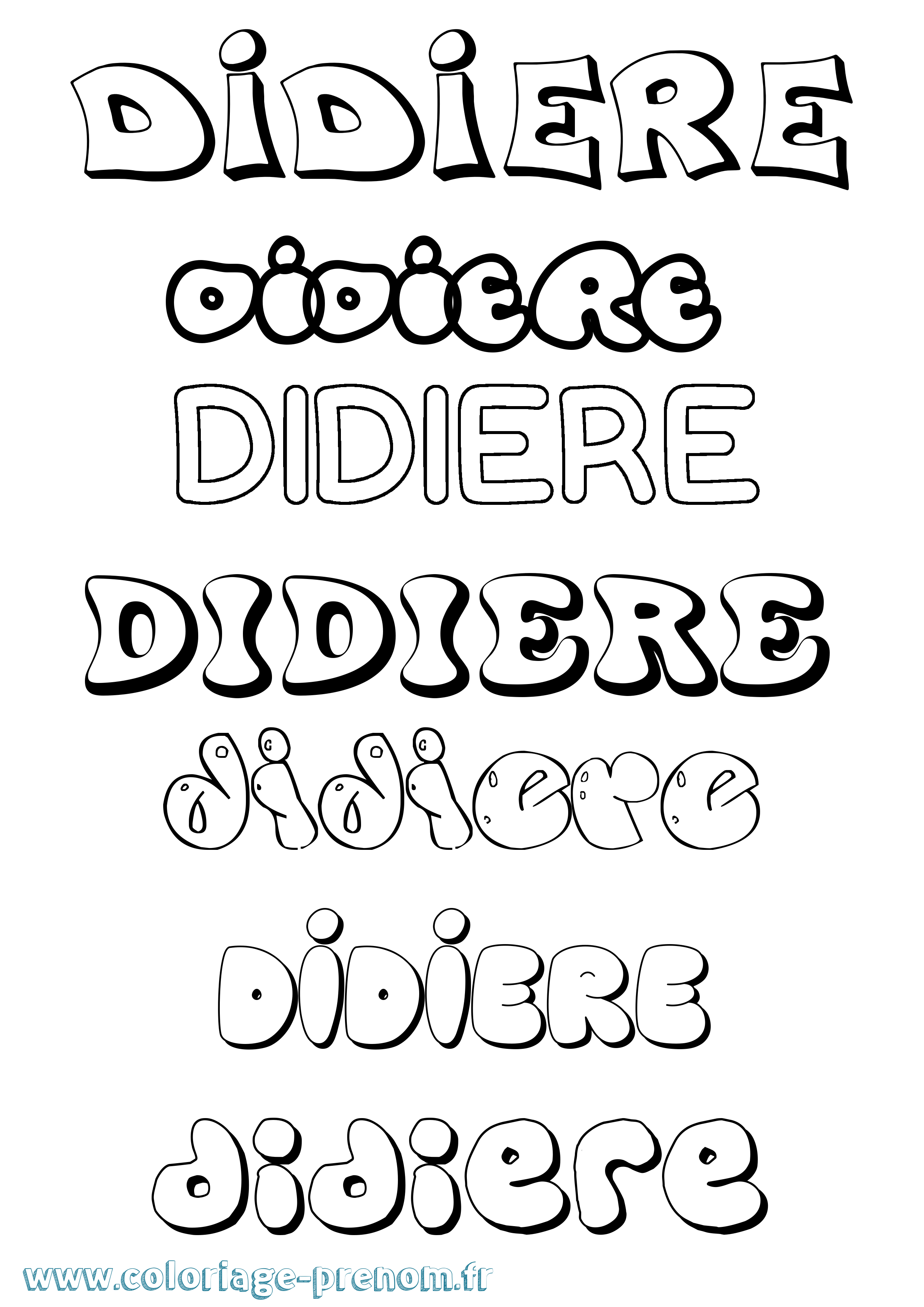 Coloriage Didiere Bubble Coloriage prénom Didiere Bubble